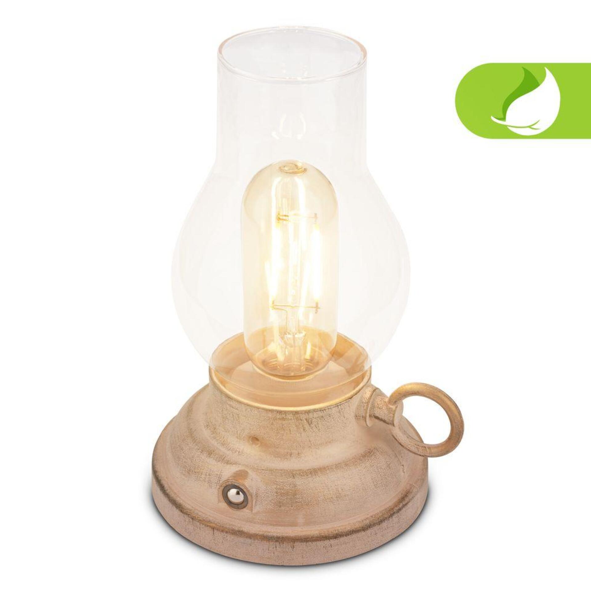 Levně BRILONER Kanea stolní lampa - 1,5W, 40lm, bezdrátová, LED, stmívatelné, teplá bílá, béžová 7575011