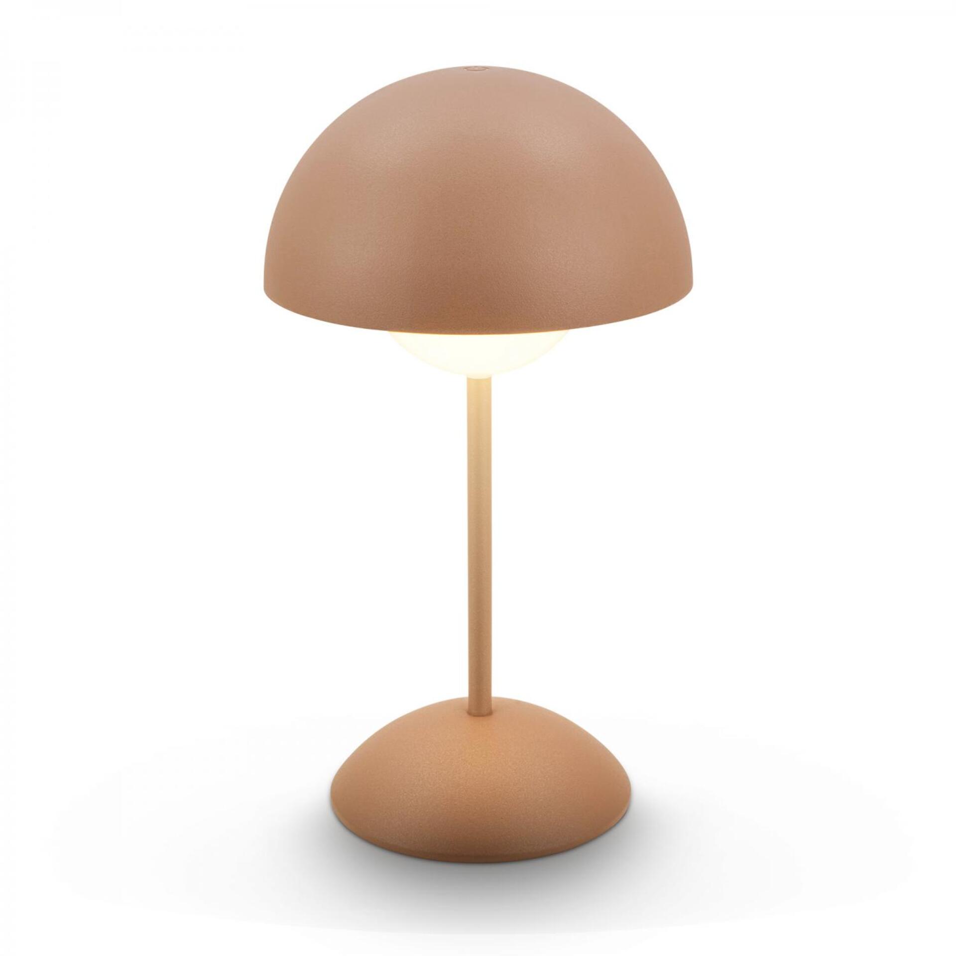 Levně BRILONER Kugle stolní lampička - 3W, 250lm, bezdrátová, LED, stmívatelné, dotykový vypínač, teplá bílá, kávová 7578014