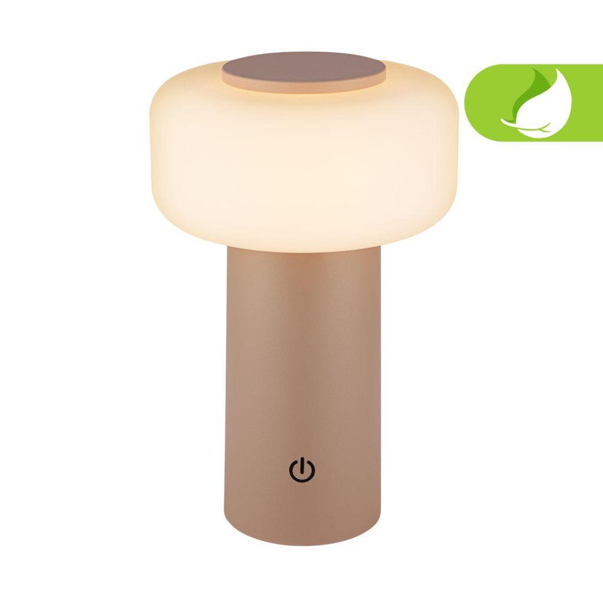 Levně BRILONER Juna stolní lampa - 1,8W, 210lm, nabíjecí, LED, stmívatelné, dotykový vypínač, teplá bílá, béžová 7580011