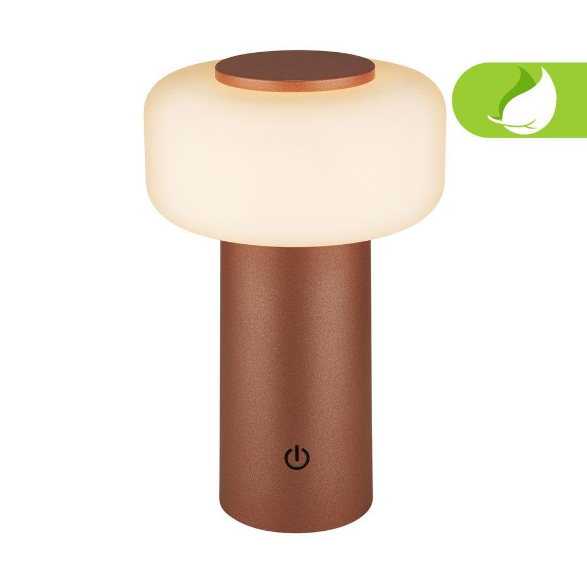 Levně BRILONER Juna stolní lampa - 1,8W, 210lm, nabíjecí, LED, stmívatelné, dotykový vypínač, teplá bílá, kávová 7580014