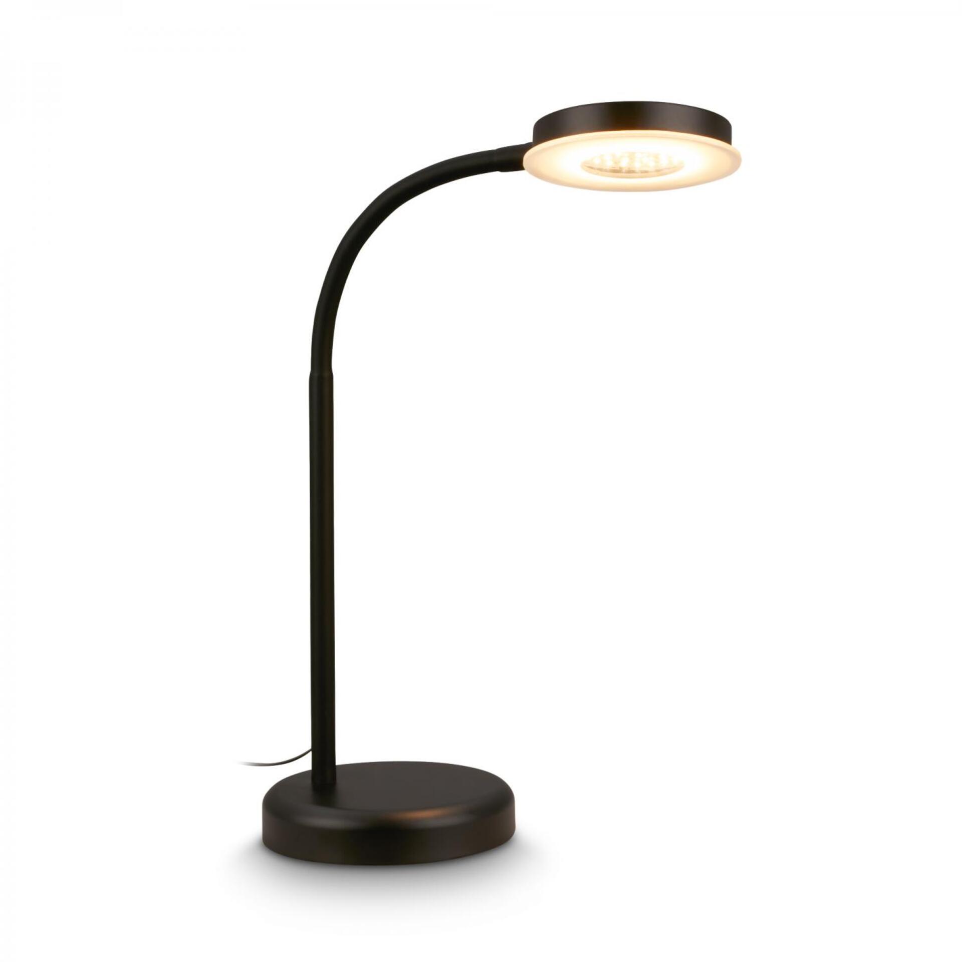 Levně BRILONER Megg lampička na psací stůl – 12W, 800lm, LED, stmívatelné, dotykový vypínač, teplá bílá, černá 7585015