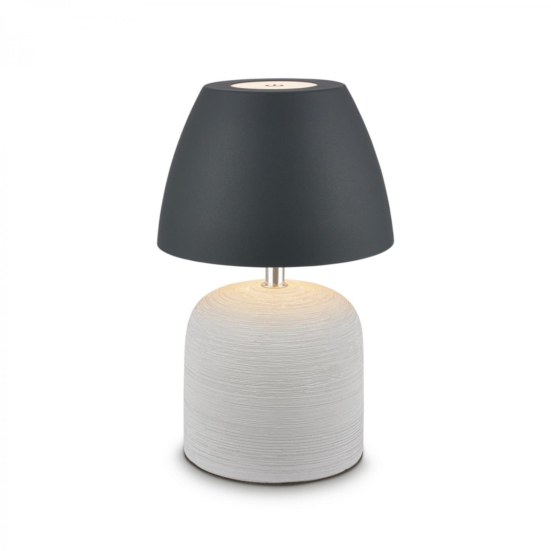 Levně BRILONER Cera stolní lampa - 2,5W, 200lm, bezdrátová, IP44, LED, stmívatelná, teplá bílá, šedá/antracit 7593015