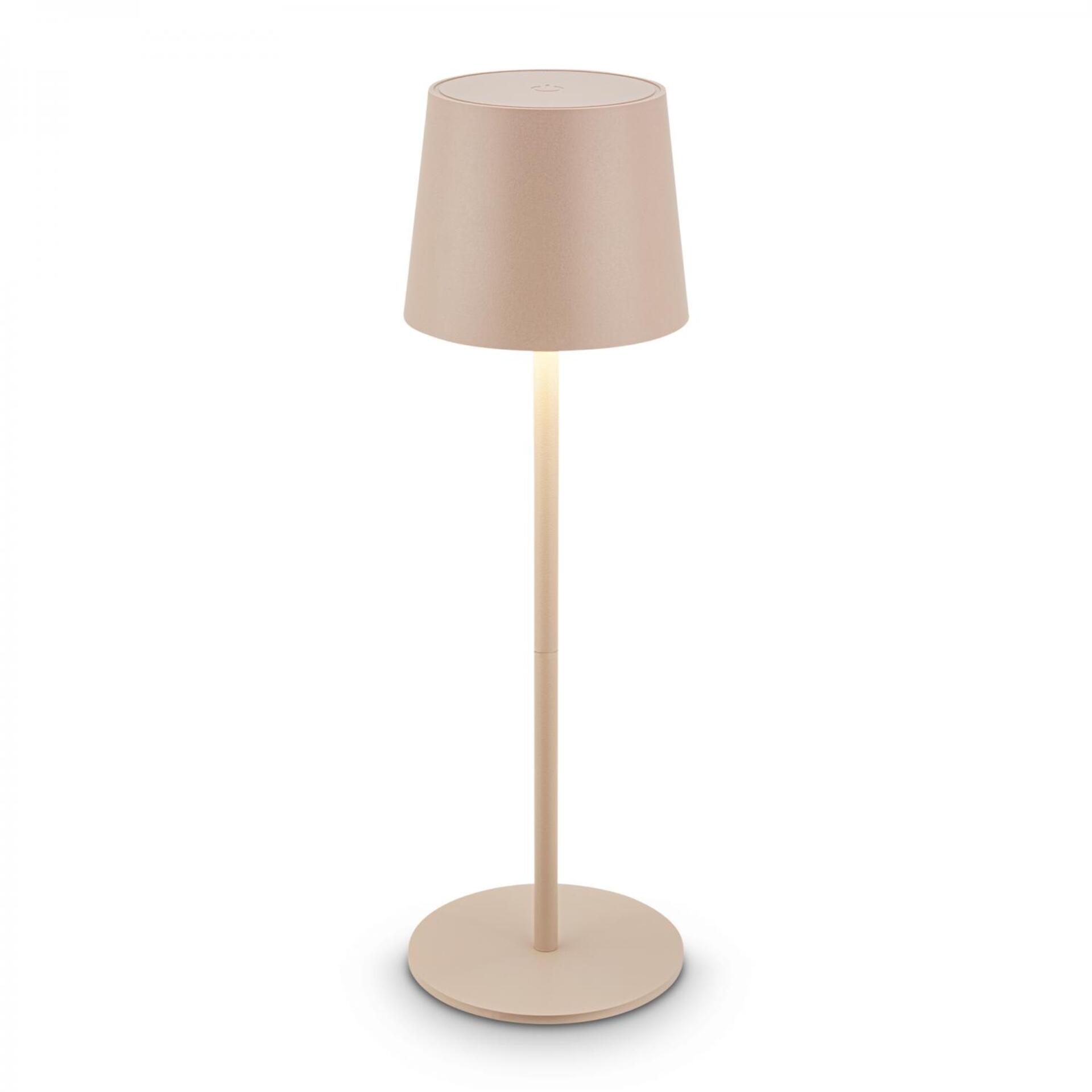 Levně BRILONER Bota stolní lampa - 1,8W, 120lm, nabíjecí, LED, stmívatelné, dotykový vypínač, teplá bílá, béžová 7708011