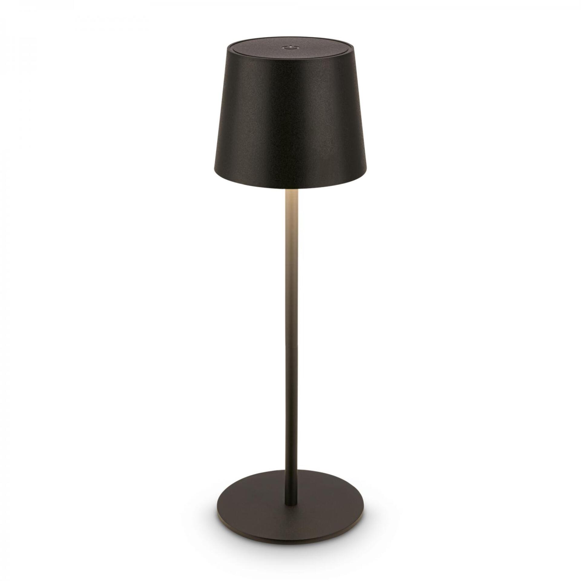 Levně BRILONER Bota stolní lampa - 1,8W, 120lm, nabíjecí, LED, stmívatelné, dotykový vypínač, teplá bílá, černá 7708015
