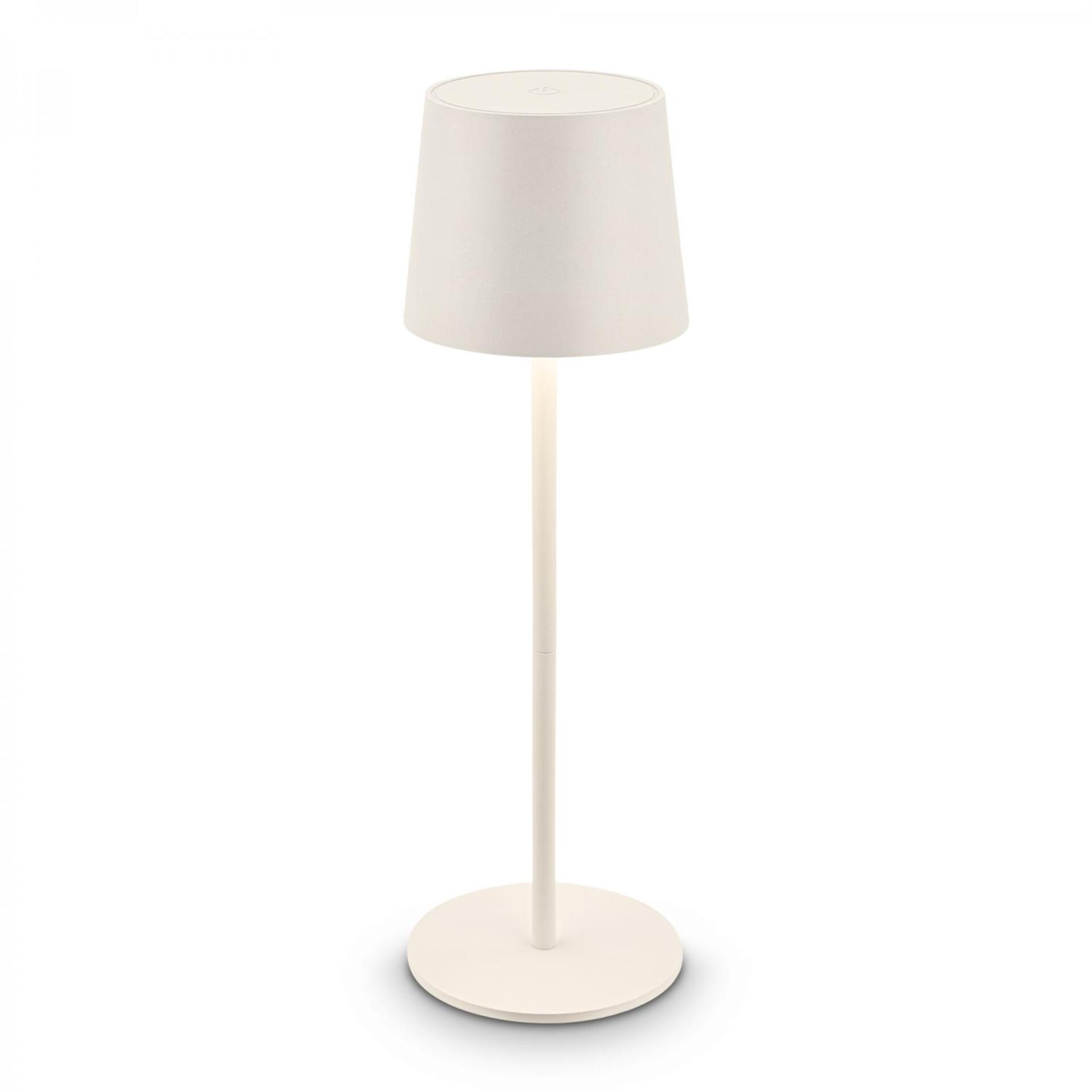Levně BRILONER Bota stolní lampa - 1,8W, 120lm, nabíjecí, LED, stmívatelné, dotykový vypínač, teplá bílá, bílá 7708016