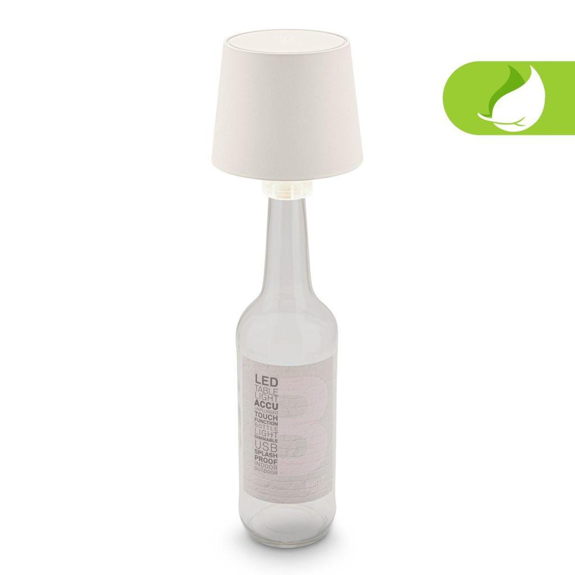 Levně BRILONER Bota lampička na láhev - 1,8W, 120lm, nabíjecí, LED, stmívatelné, dotykový vypínač, teplá bílá, bílá 7709016