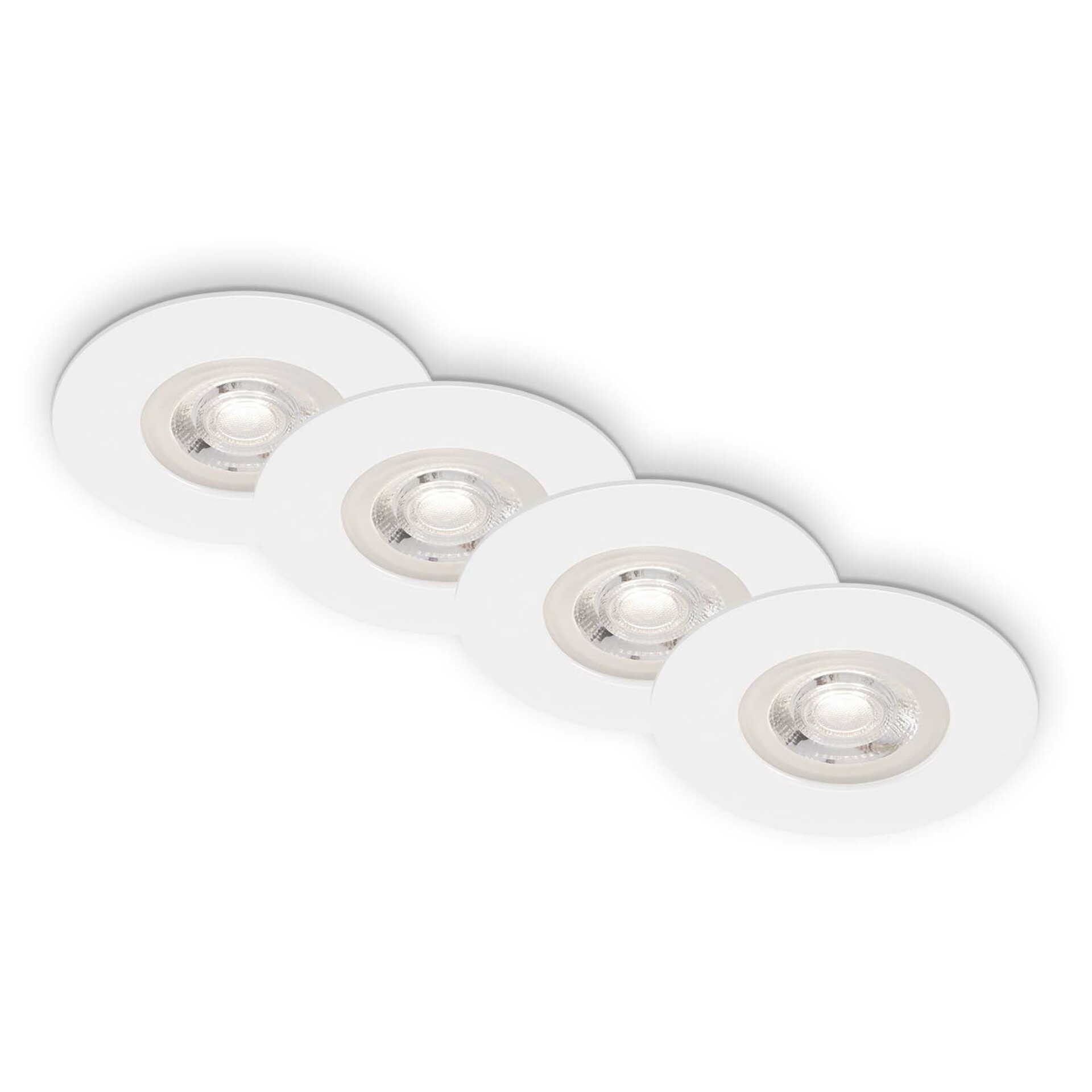 BRILONER LED vestavná svítidla, pr.9 cm, 4x LED, 4,9 W, 480 lm, matná bílá IP44 BRILO 7998-046