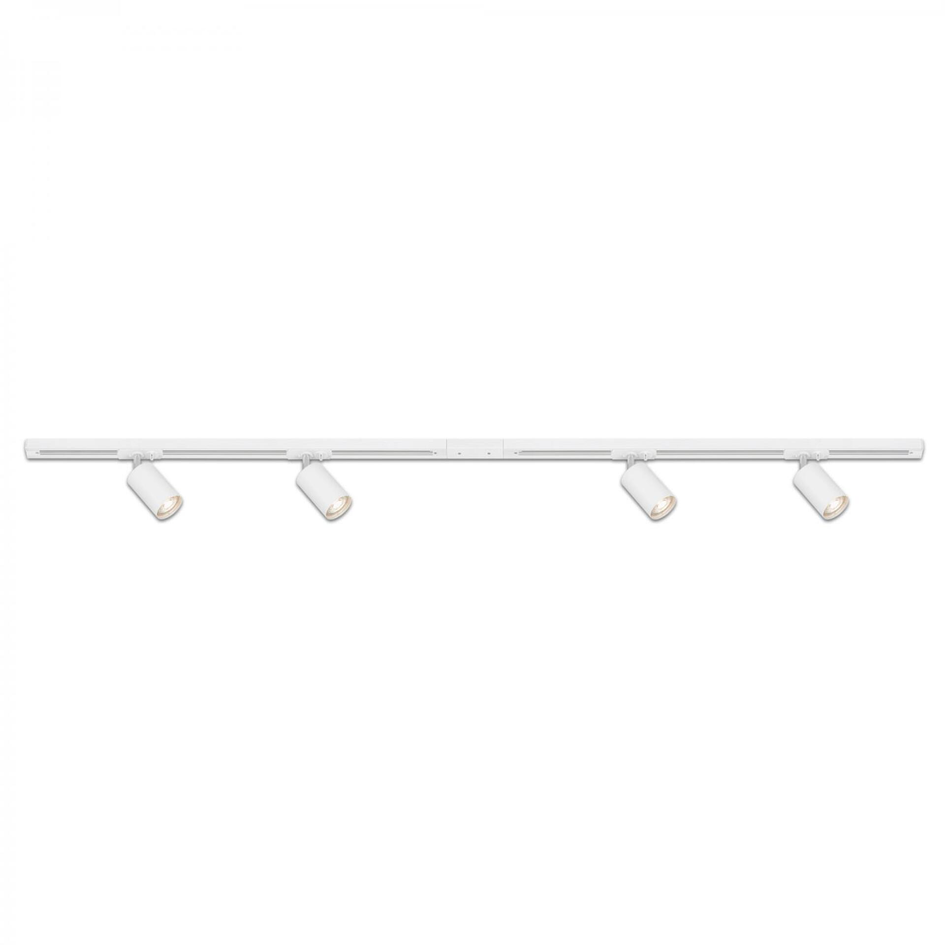 Levně BRILONER Startovací sada lištový systém 150cm - 2x 230V lišta 1-fázová, 4 spoty GU10, bílé 8000046