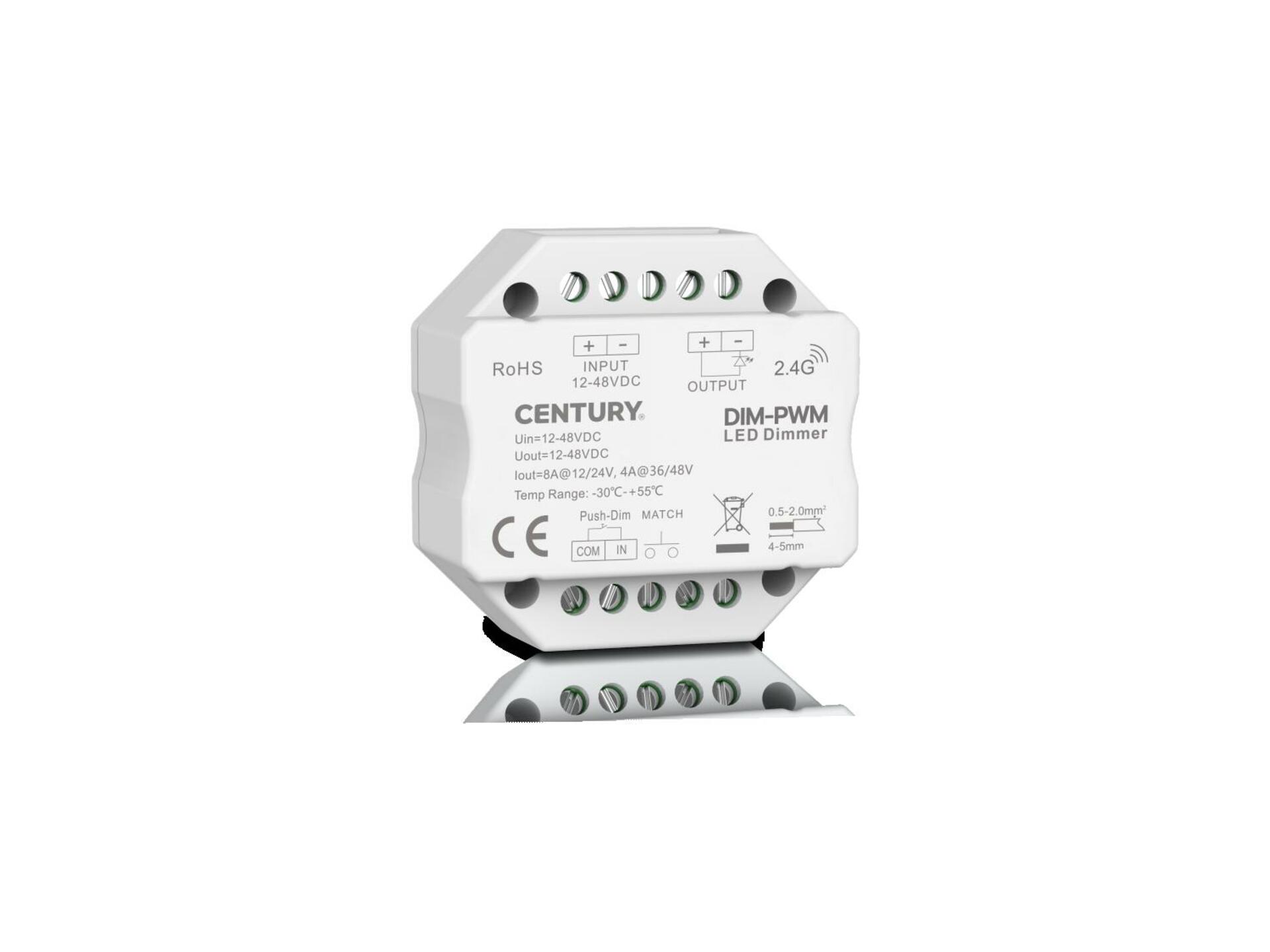 Levně CENTURY LED stmívač 12-48V DC PUSH DIM RF 192W