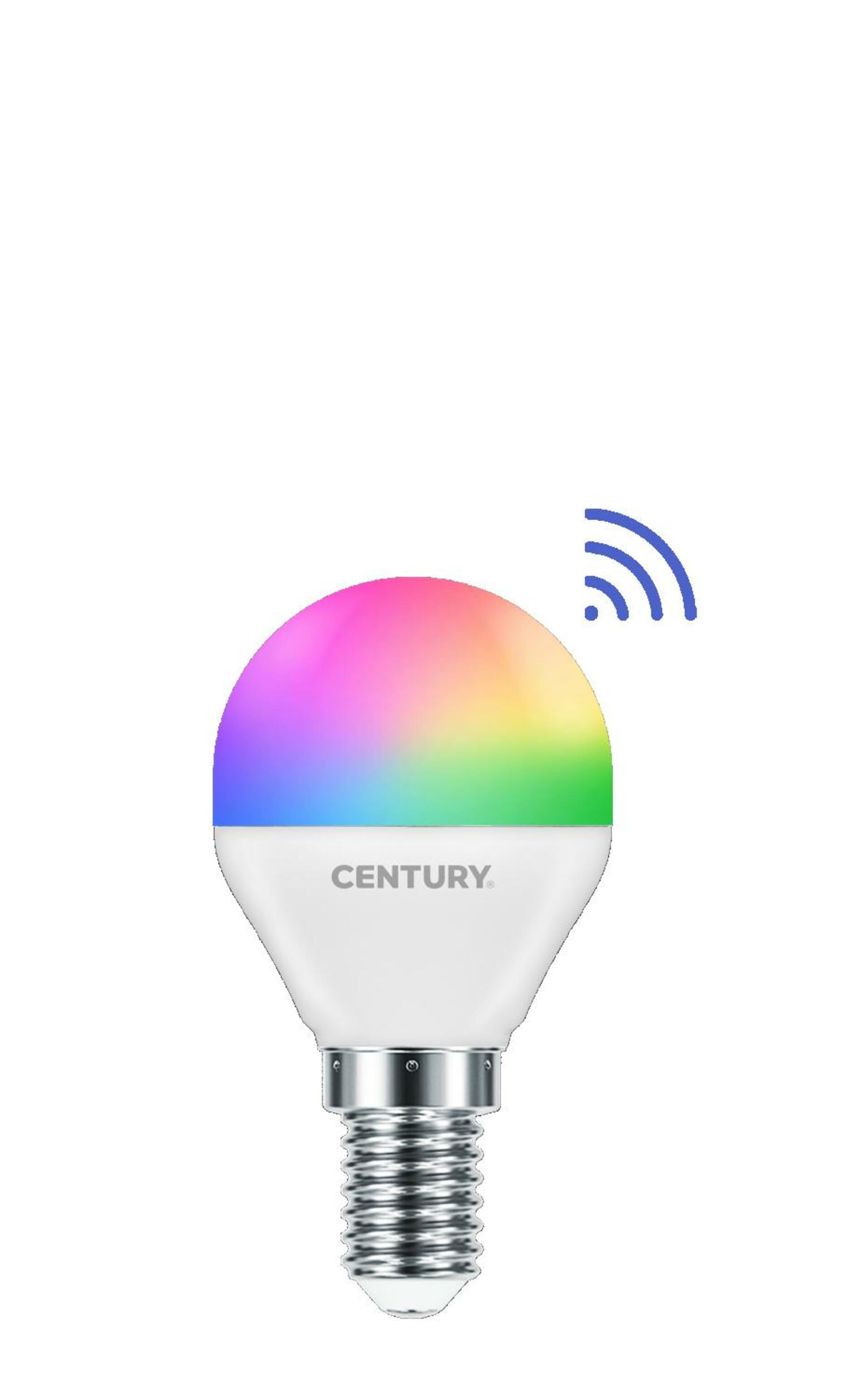 Levně CENTURY LED G45 SMART WIFI 6W E14 CCT RGB/3000-6500K 180d DIM Tuya WiFi
