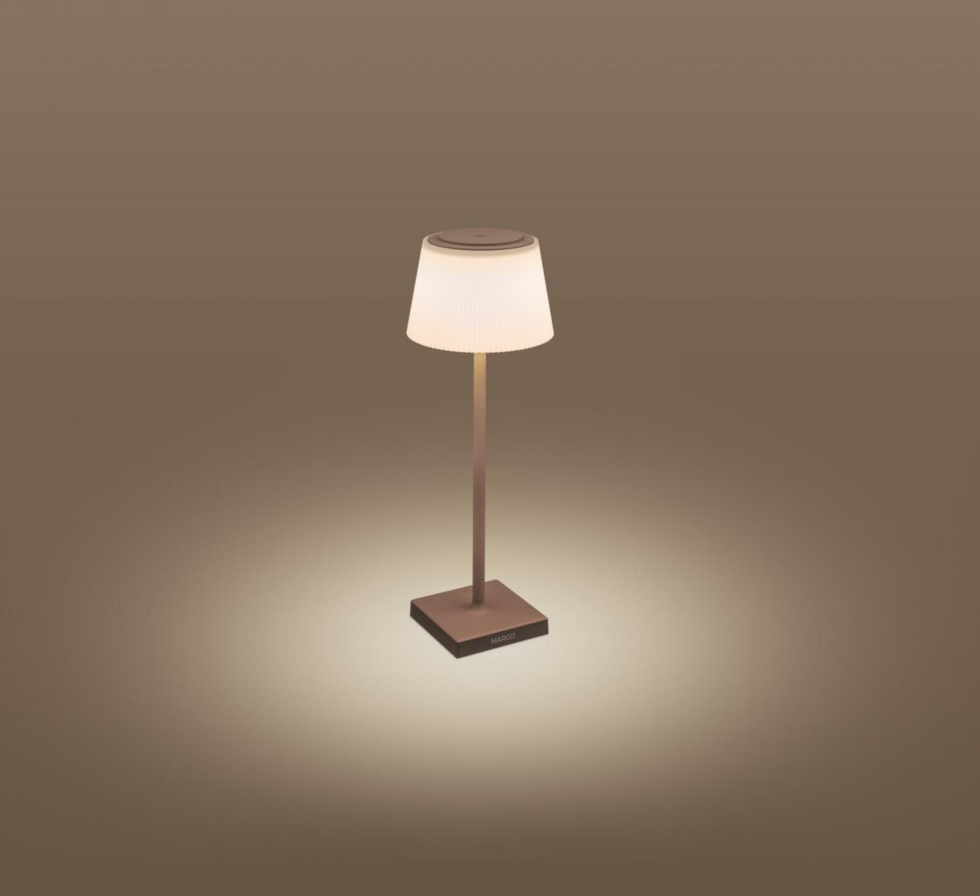 CENTURY Nabíjecí stmívatelné stolní LED svítidlo MARGO corten 4W 3000K IP54 USB