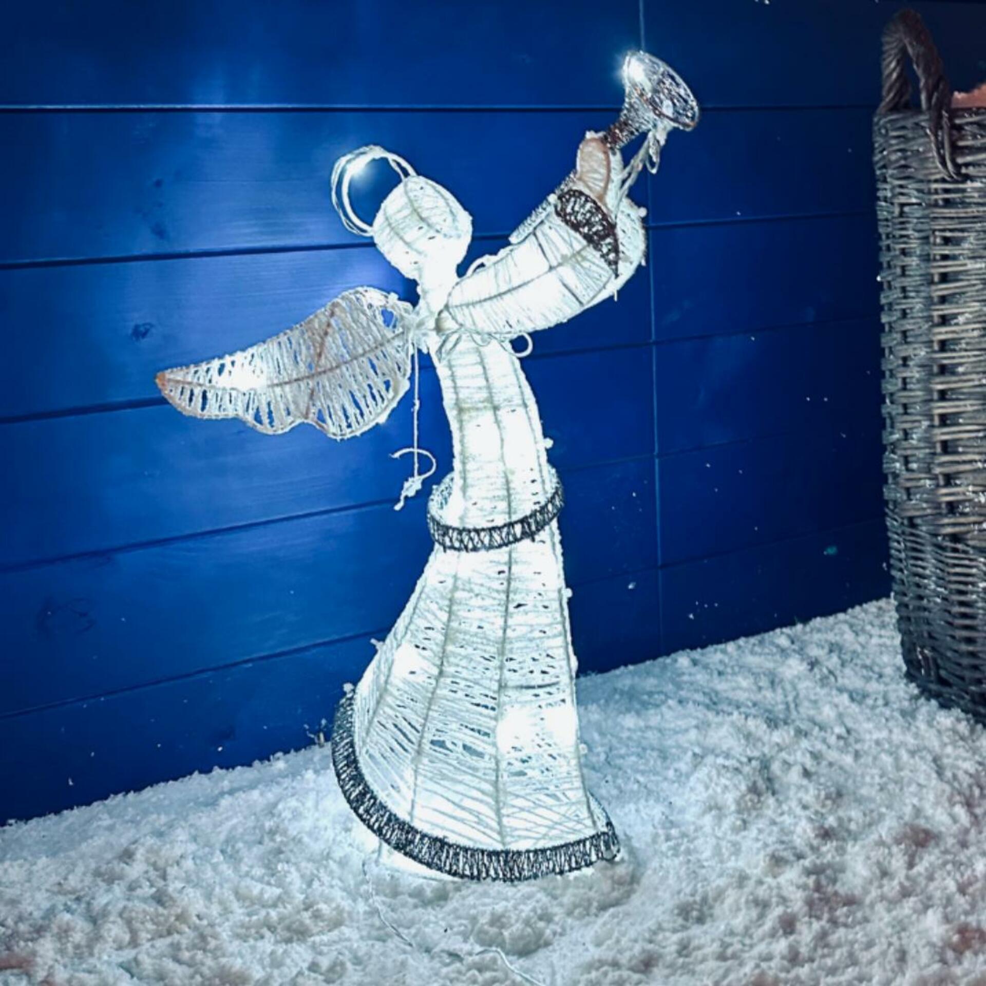 DecoLED Světelný anděl  50cm, ledově bílý