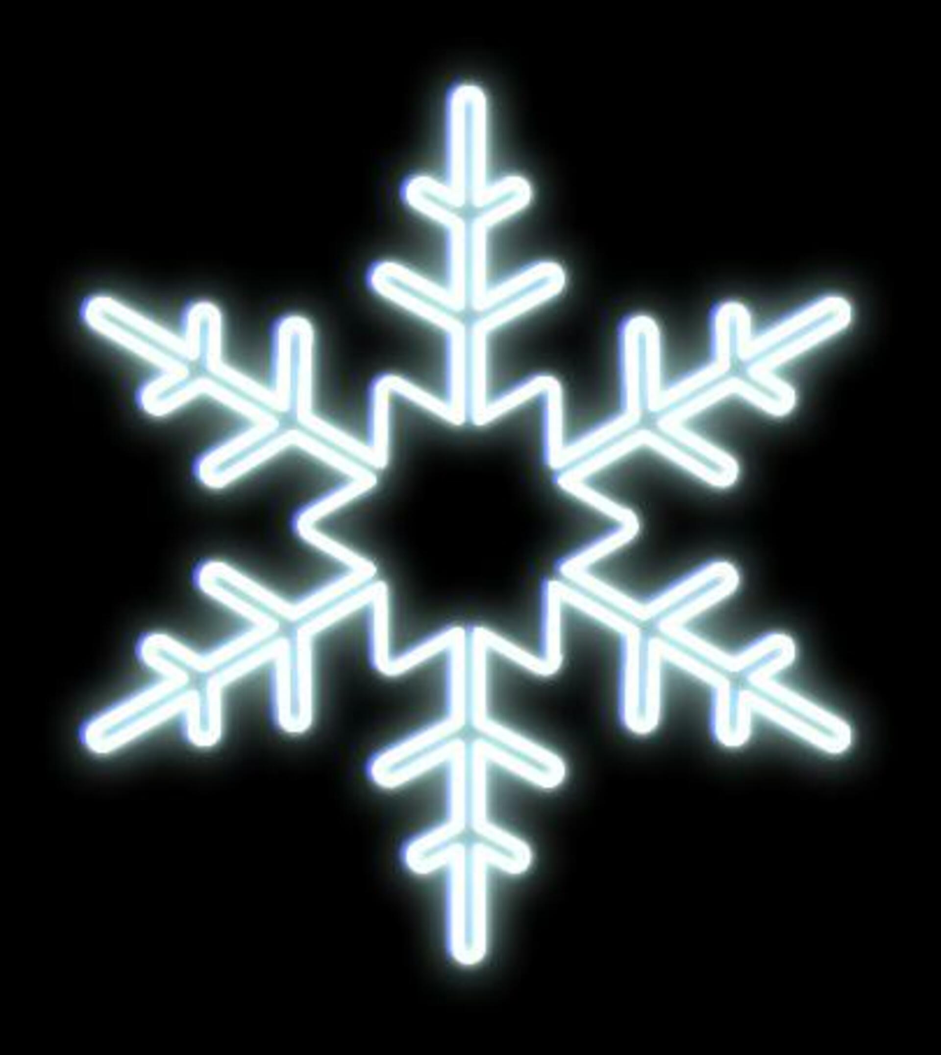 DecoLED LED světelná vločka s hvězdou ve středu na VO, pr .80 cm, ledově bílá
