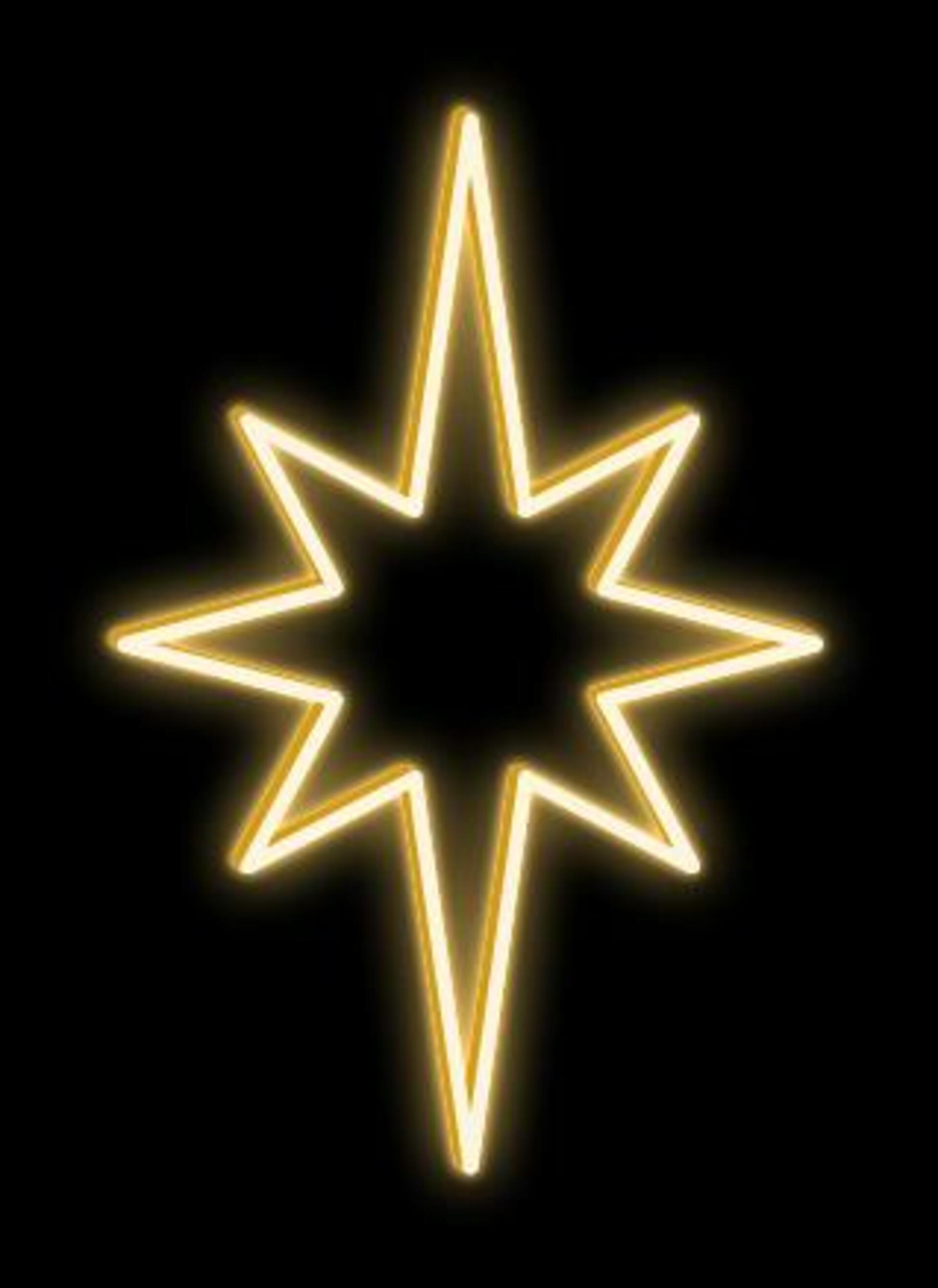 Levně DecoLED LED světelná hvězda na VO, 45x70 cm, teple bílá