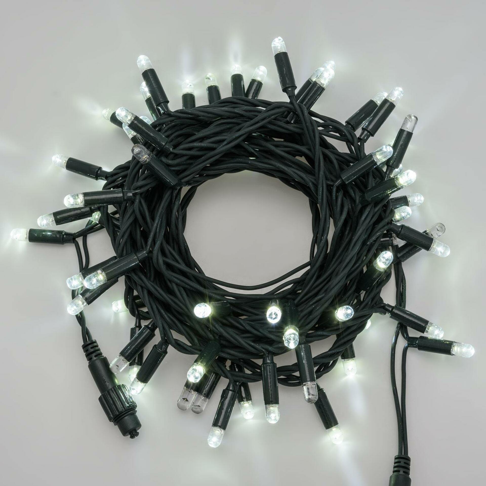 Levně Xmas King XmasKing LED řetěz 10m 60 SUPER LED propojitelné PROFI 2-pin 230V venkovní, studená bílá bez napájení