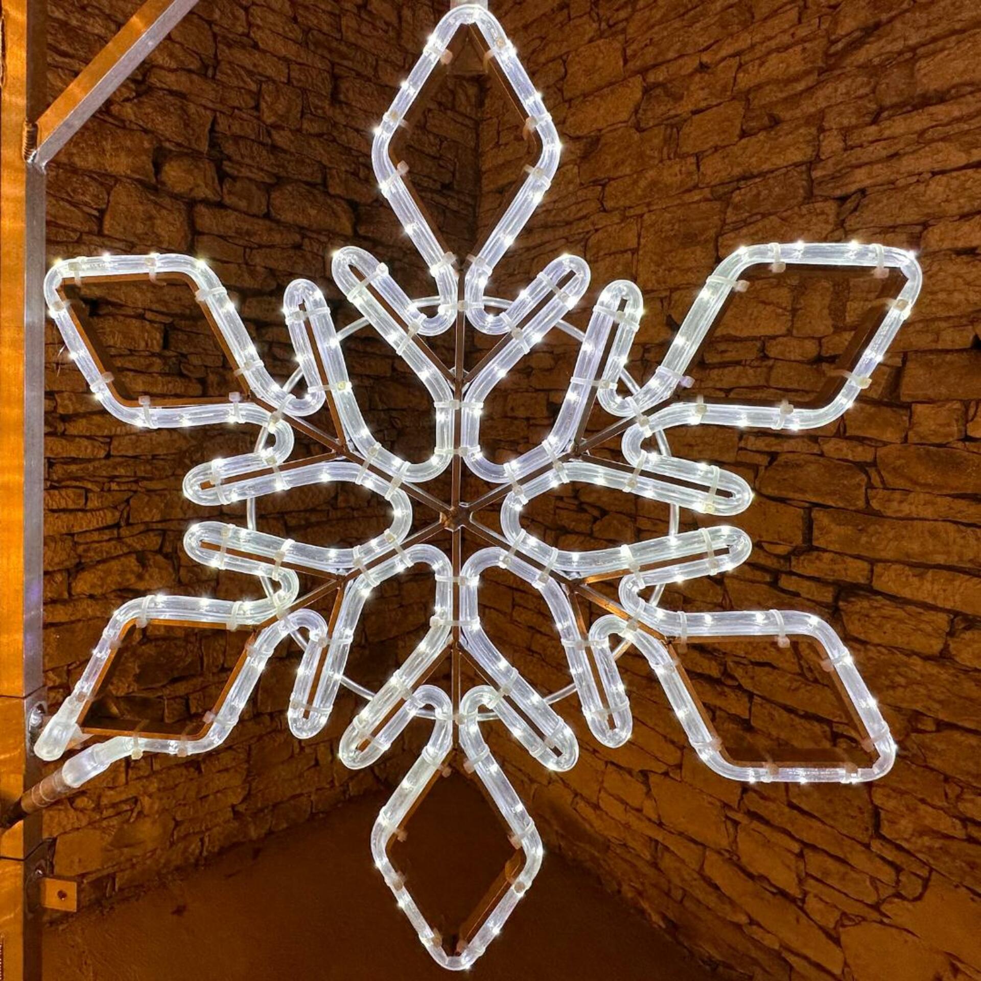 DecoLED LED světelný motiv VO vločka, ledově bílá, pr. 60 cm