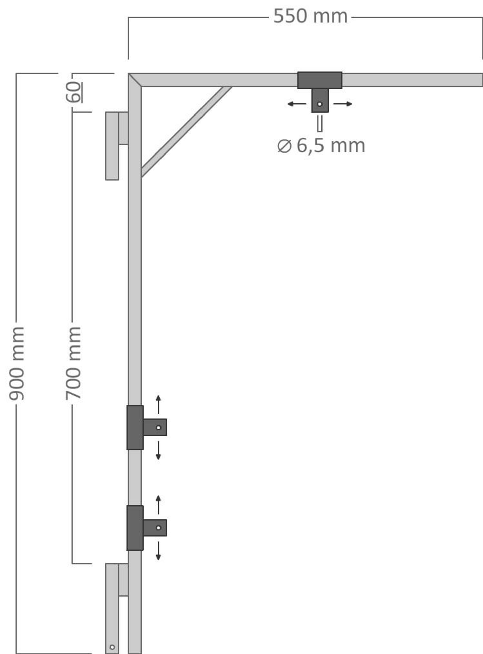 Levně DecoLED Držák motivu na sloupy VO pro dekory 60 - 80 cm, 55 x 90 cm, pro 2x U20S