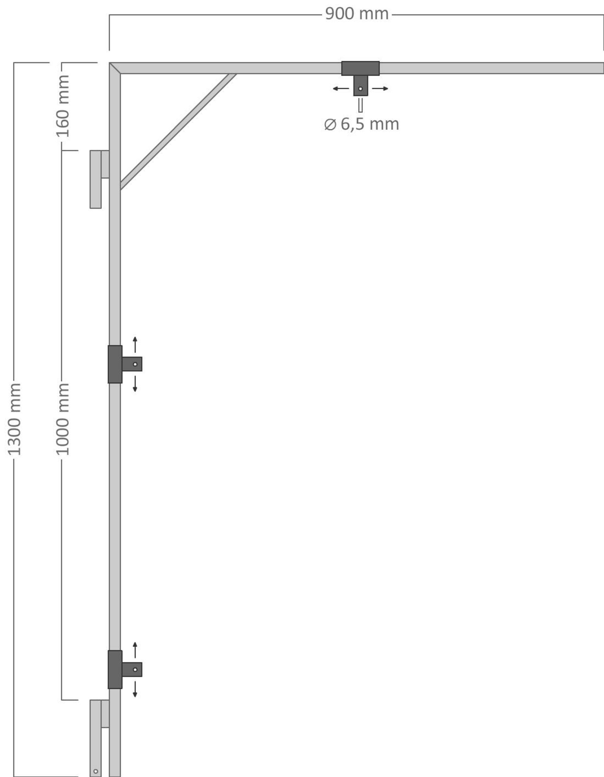 DecoLED Držák motivu na sloupy VO pro dekory 90 - 130 cm (max.), 90 x 130 cm, pro 2x U20S