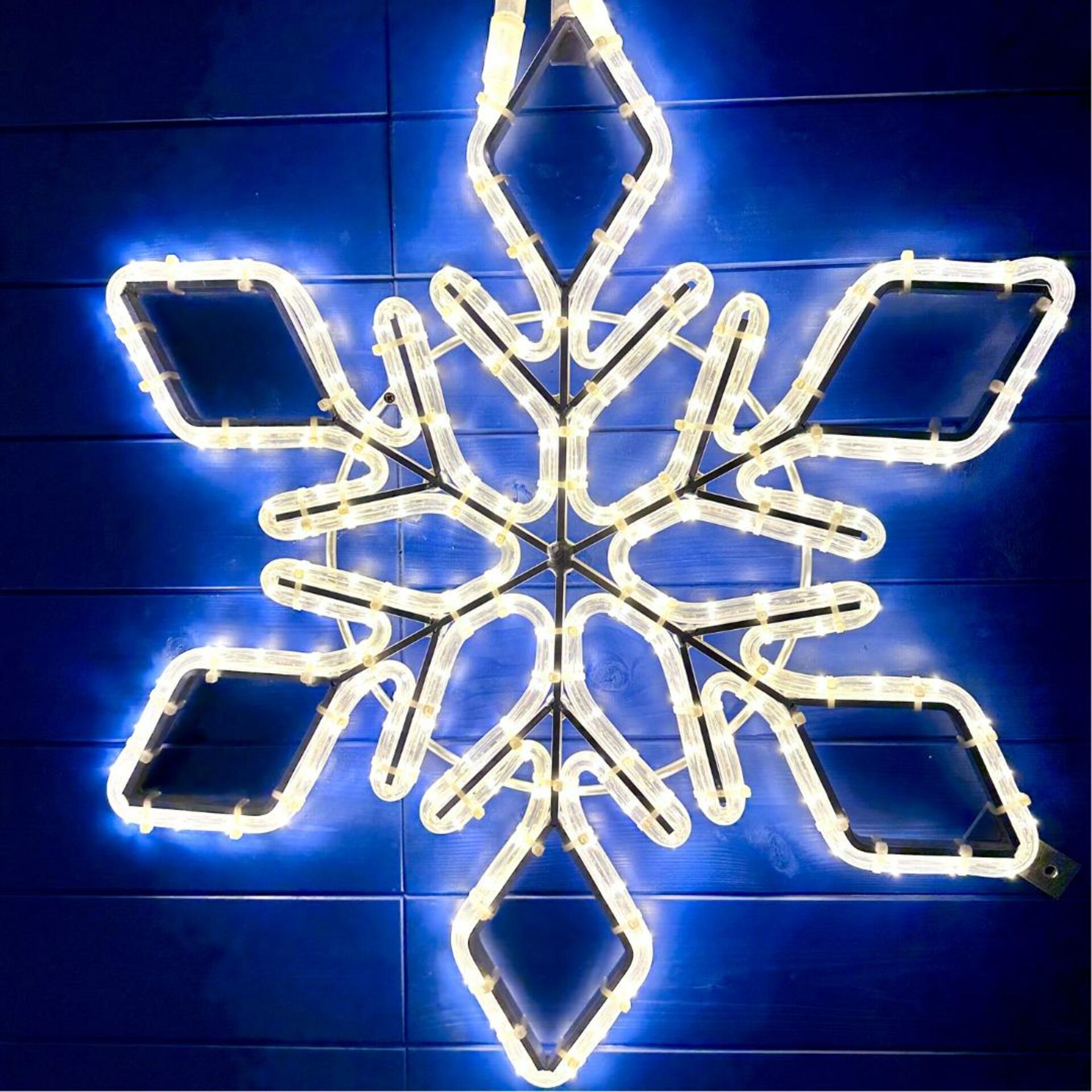DecoLED LED světelný motiv vločka, teple bílá, pr. 60 cm