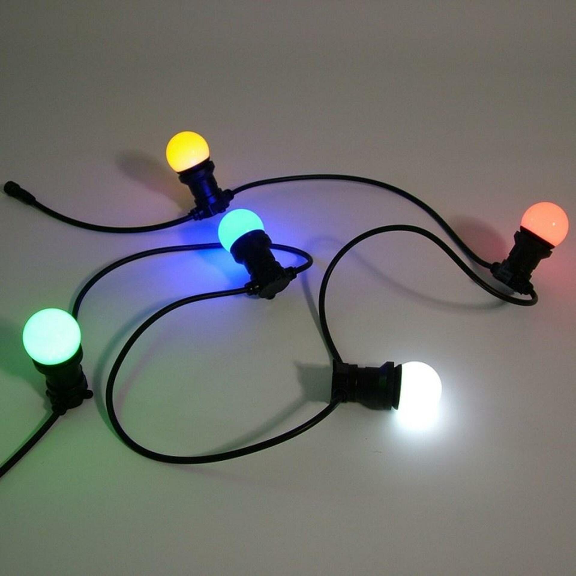 Levně DecoLED Světelná girlanda pro žárovky s paticí E27 - 10 m, 20 objímek, černý kabel