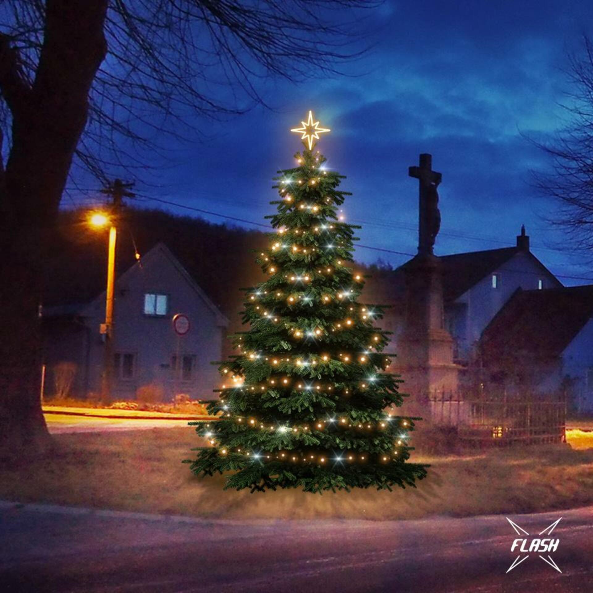 DecoLED LED světelná sada na stromy vysoké 3-5m, teplá bílá s Flash