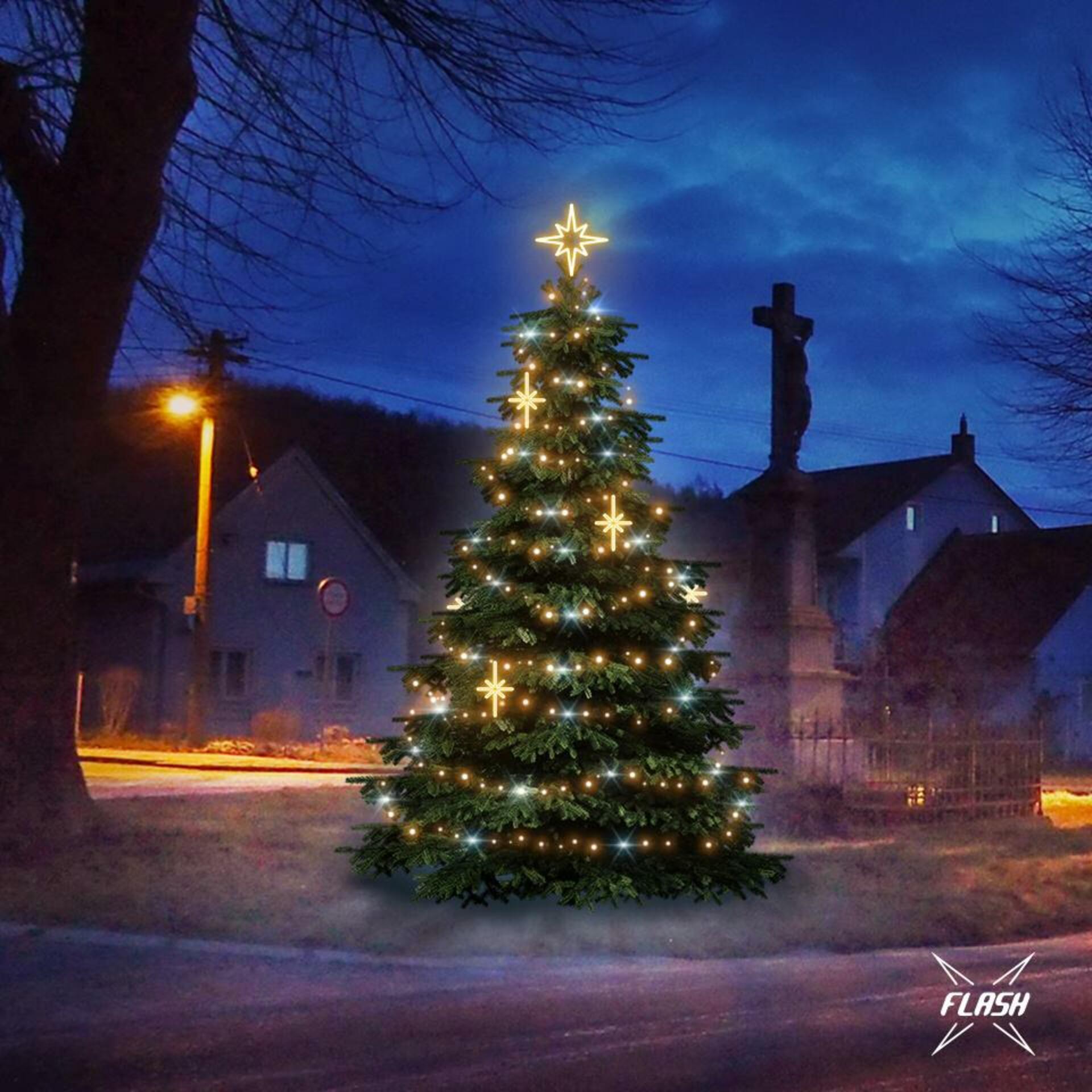 DecoLED LED světelná sada na stromy vysoké 3-5m, teplá bílá s Flash, dekory EFD15WS1