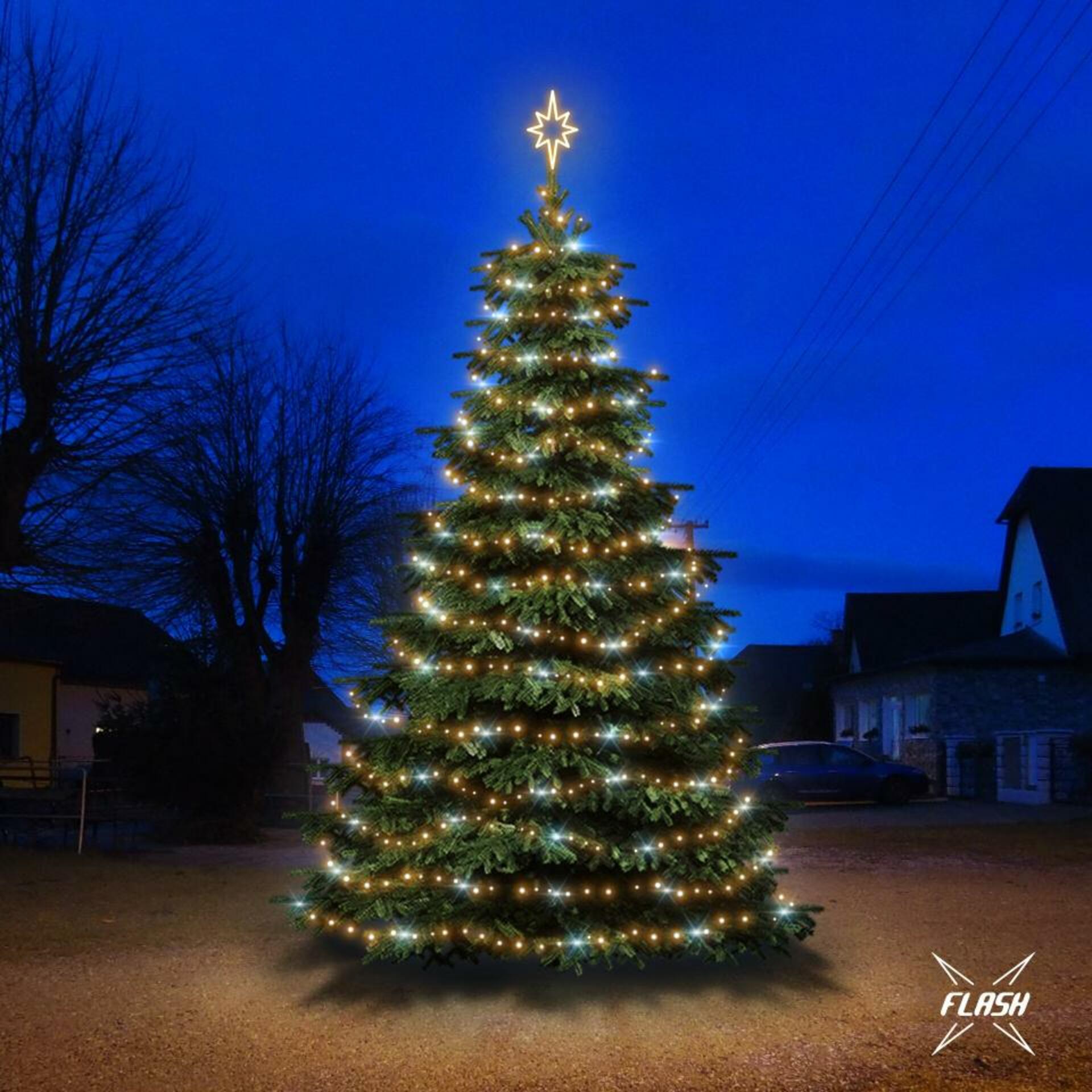 DecoLED LED světelná sada na stromy vysoké 6-8m, teplá bílá s Flash