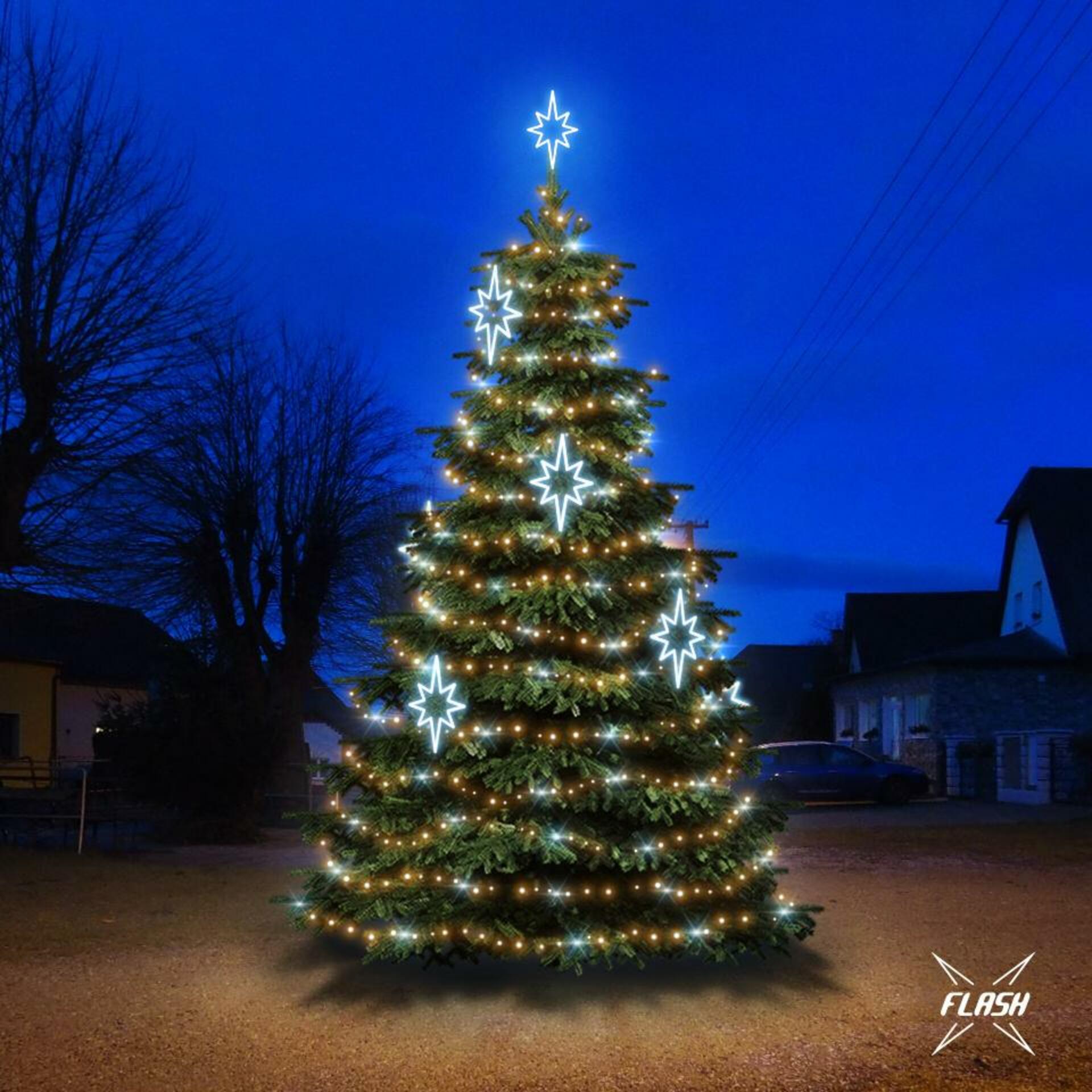 DecoLED LED světelná sada na stromy vysoké 6-8m, teplá bílá s Flash, ledová dekory EFD09S1