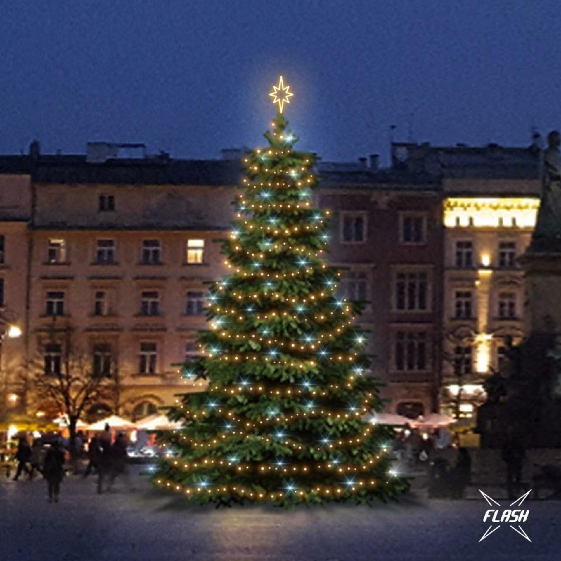 DecoLED LED světelná sada na stromy vysoké 9-11m, teplá bílá s Flash