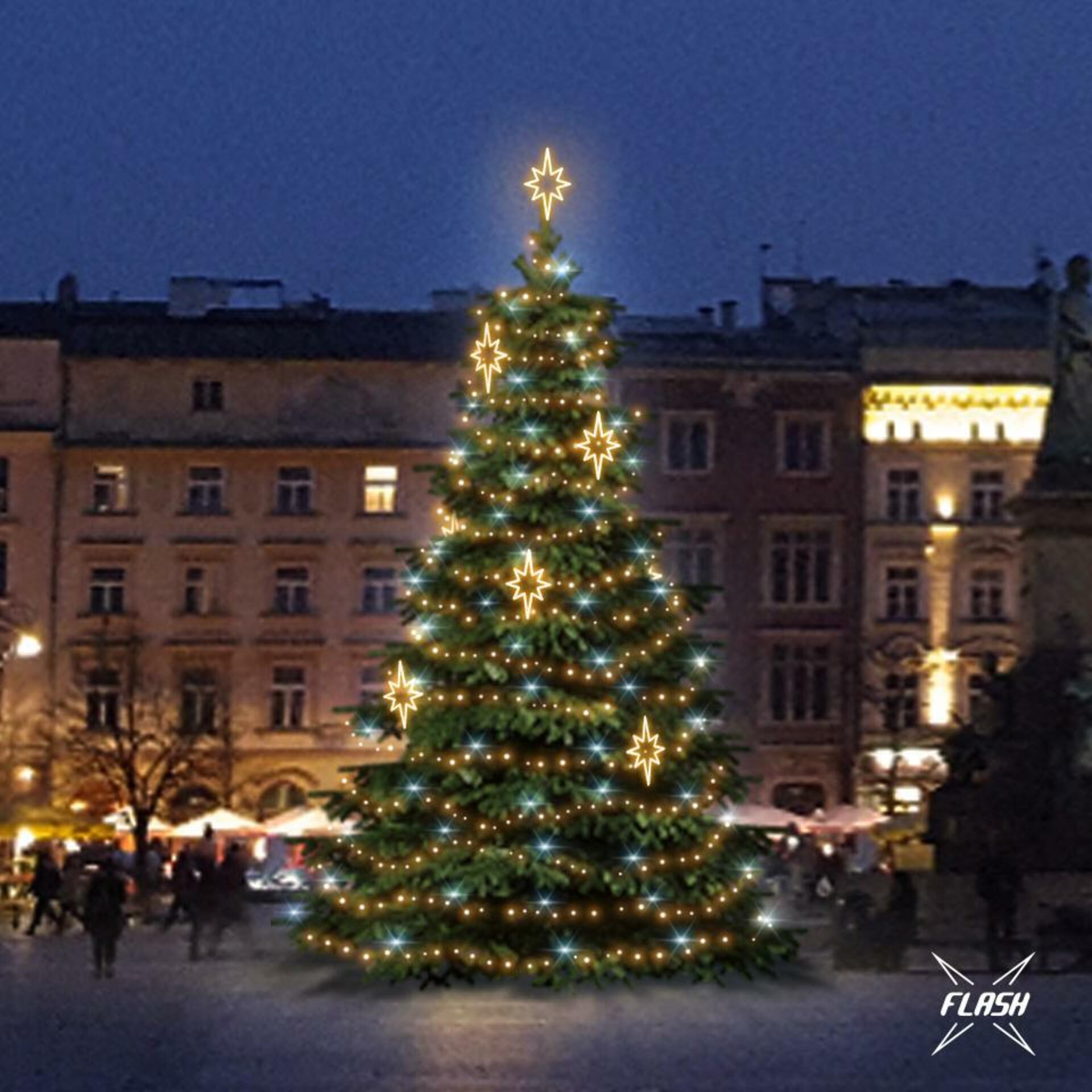 Levně DecoLED LED světelná sada na stromy vysoké 9-11m, teplá bílá s Flash, dekory EFD10WS2