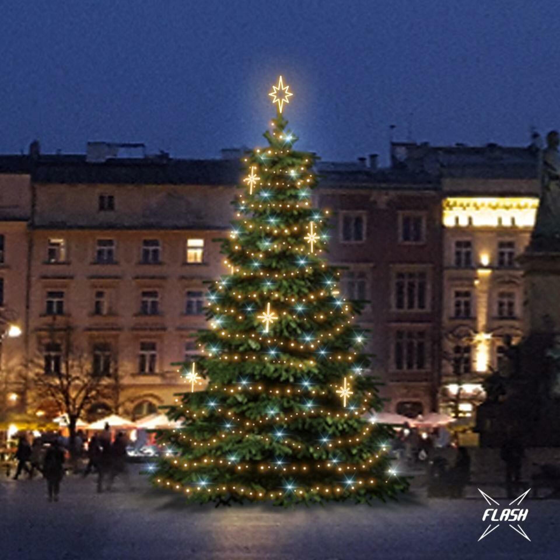 DecoLED LED světelná sada na stromy vysoké 9-11m, teplá bílá s Flash, dekory EFD15WS2