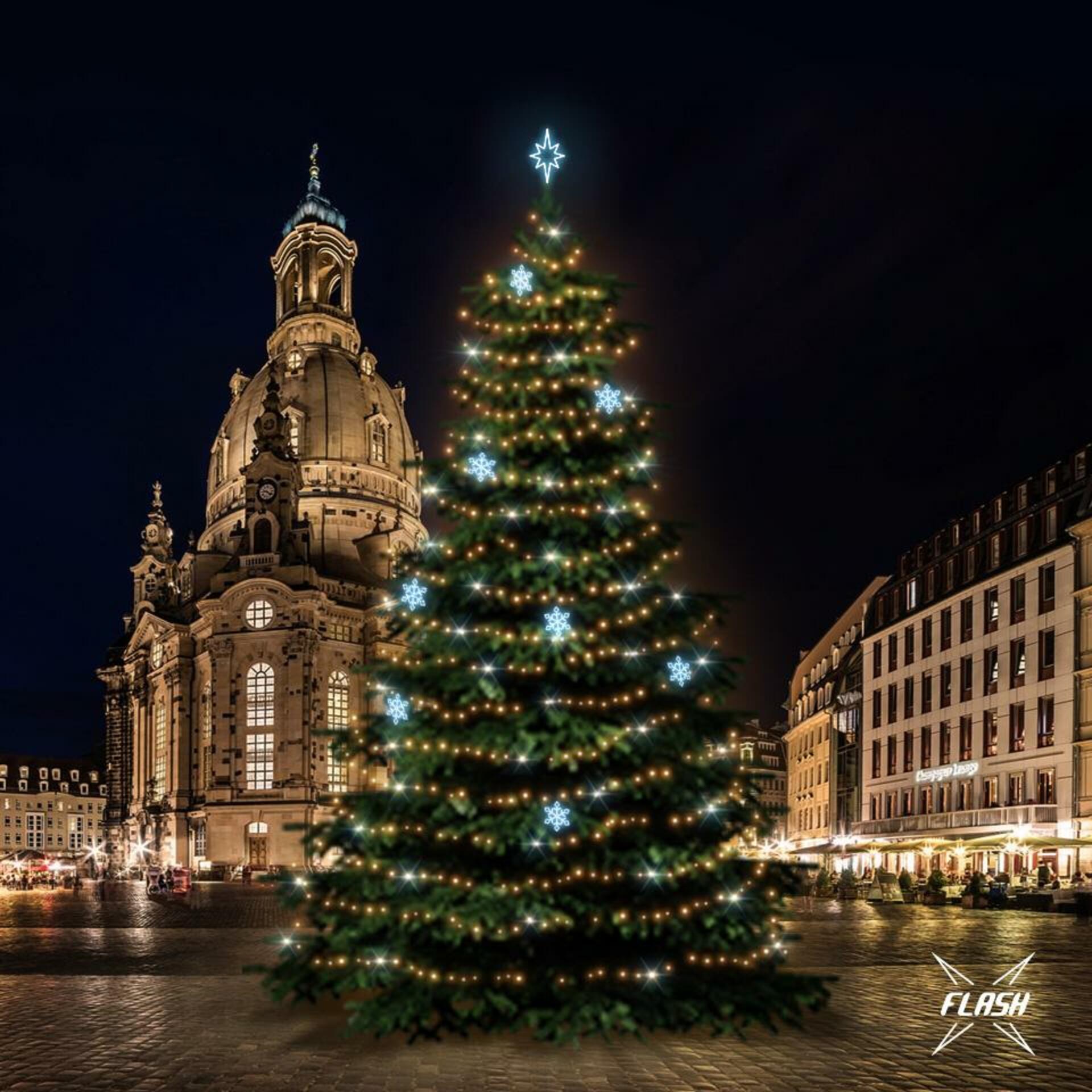 Levně DecoLED LED světelná sada na stromy vysoké 18-20m, teplá bílá s Flash, ledové dekory EFD05