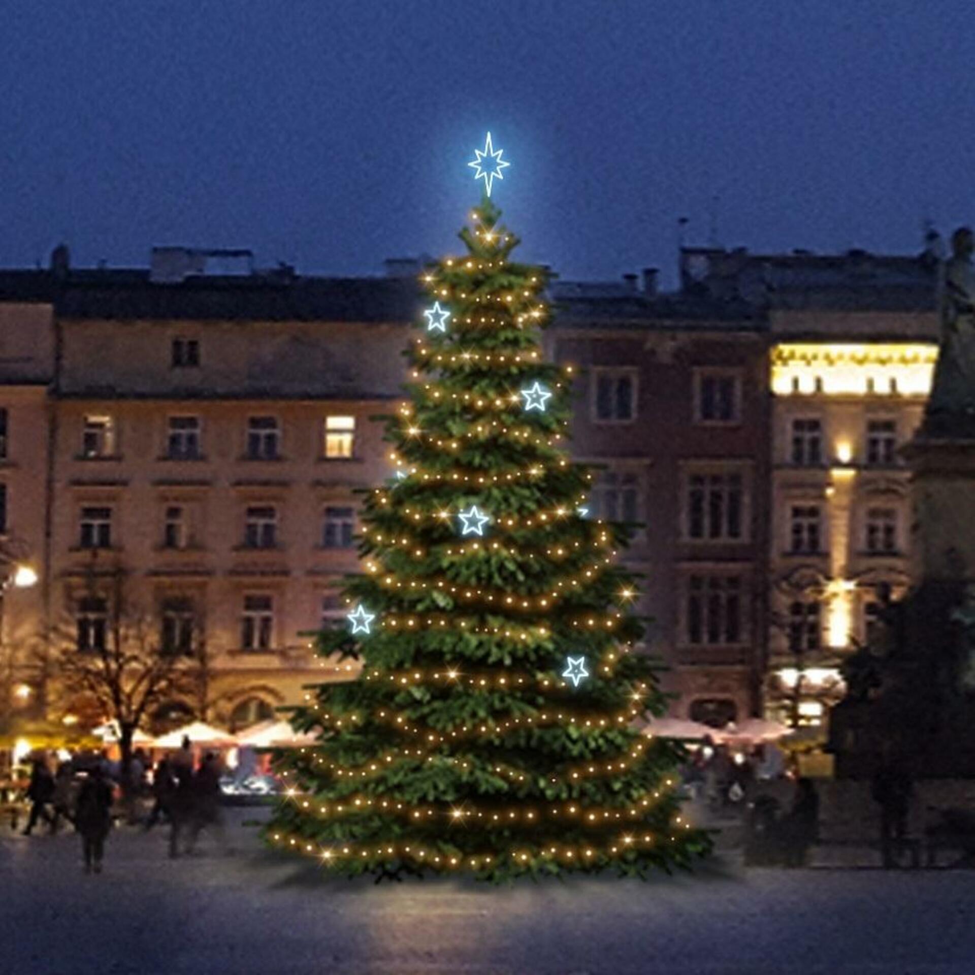 Levně DecoLED LED světelná sada na stromy vysoké 6-8m, teplá bílá s ledově bílými dekory EFD11