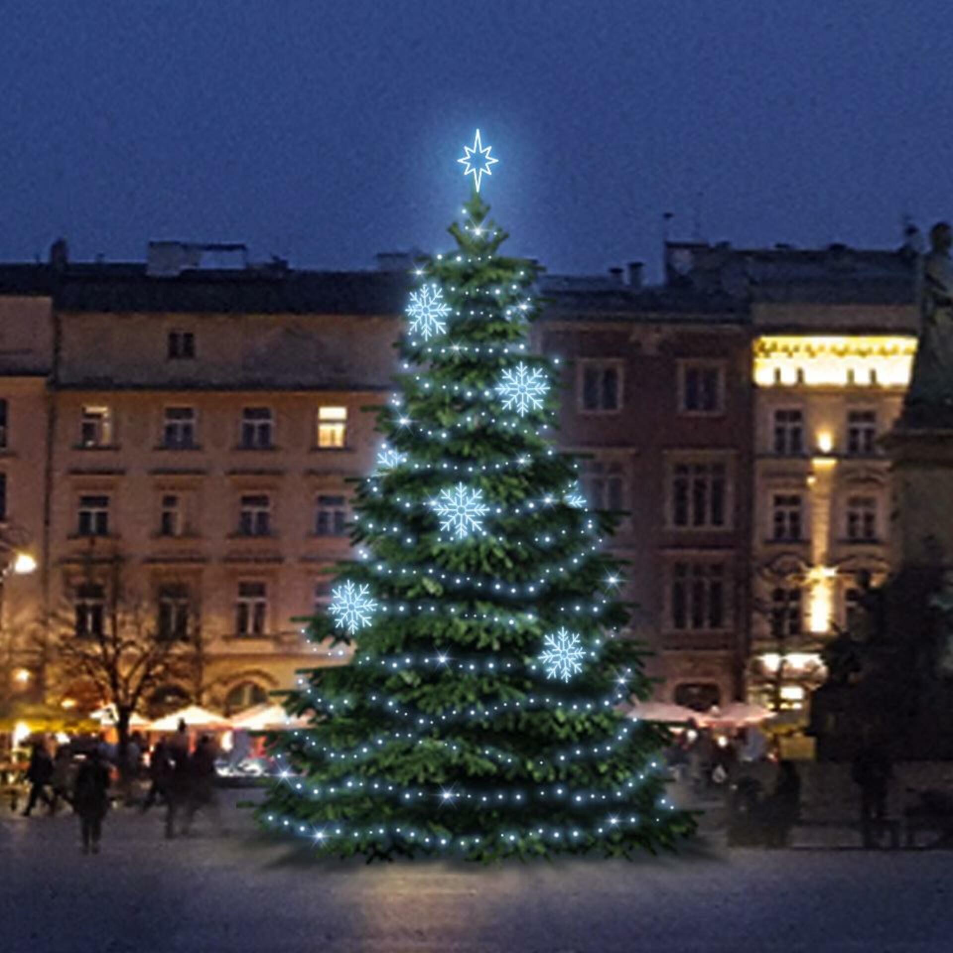 Levně DecoLED LED světelná sada na stromy vysoké 9-11m, ledová bílá s dekory 8EFD08