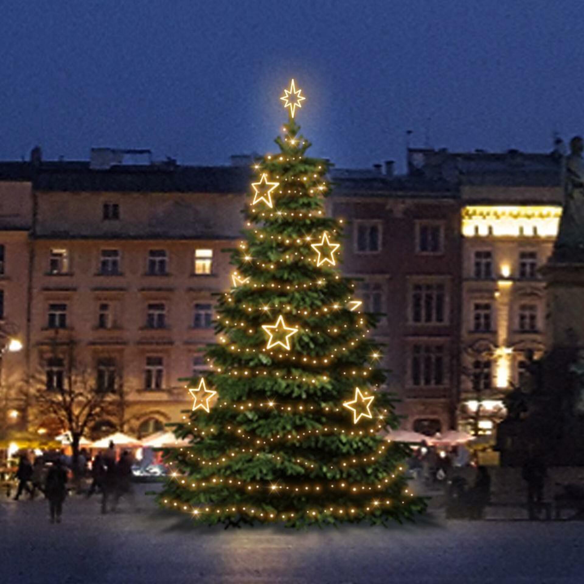 Levně DecoLED LED světelná sada na stromy vysoké 9-11m, teplá bílá s dekory 8EFD14W