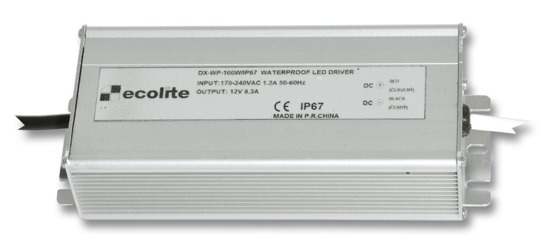 Ecolite El. trafo, 230V-12V, 8.3A, 100W DX-WP-100W/IP67