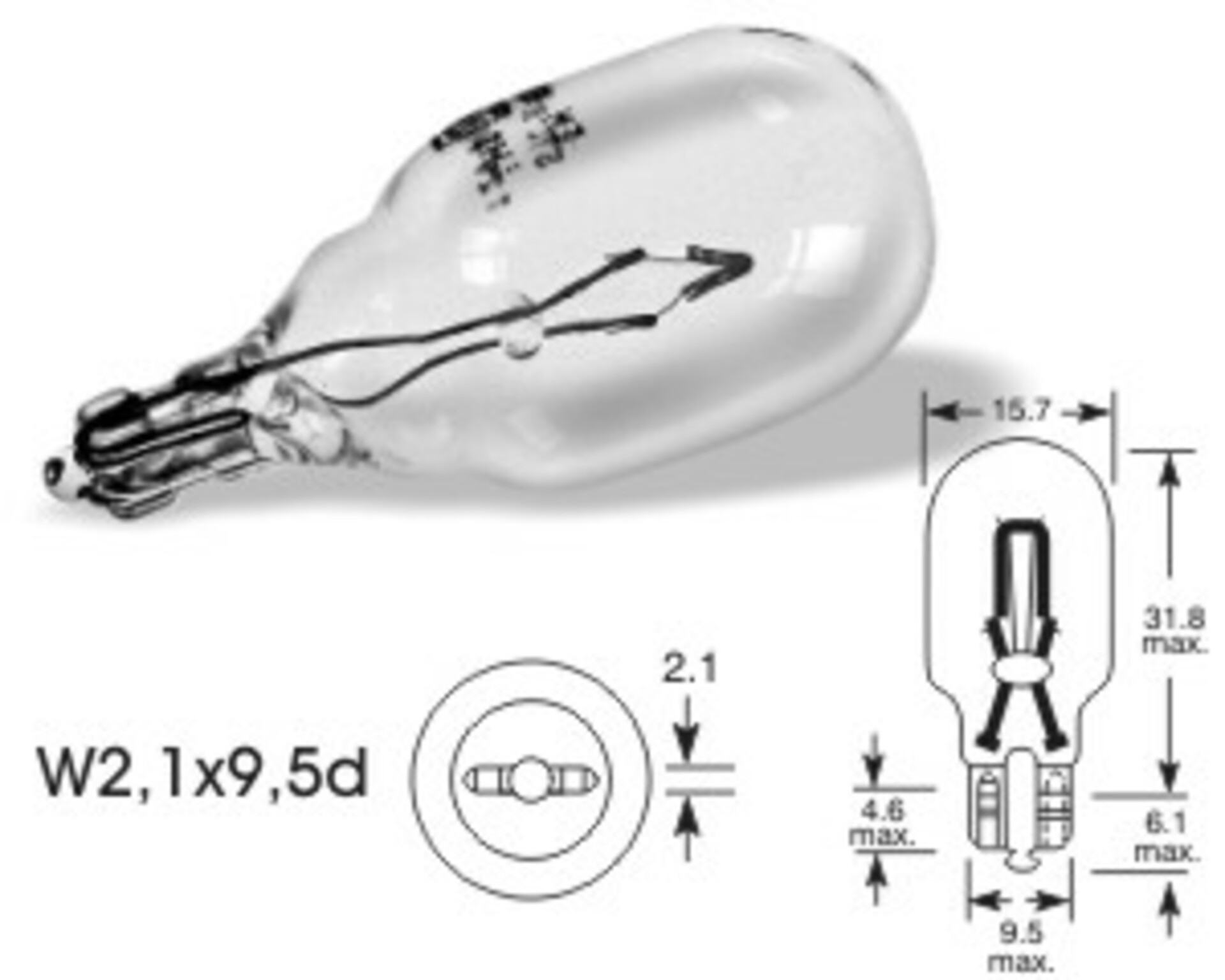 Levně Elta 12V 10W celosklo W2,1 x 9,5d EB0922TB