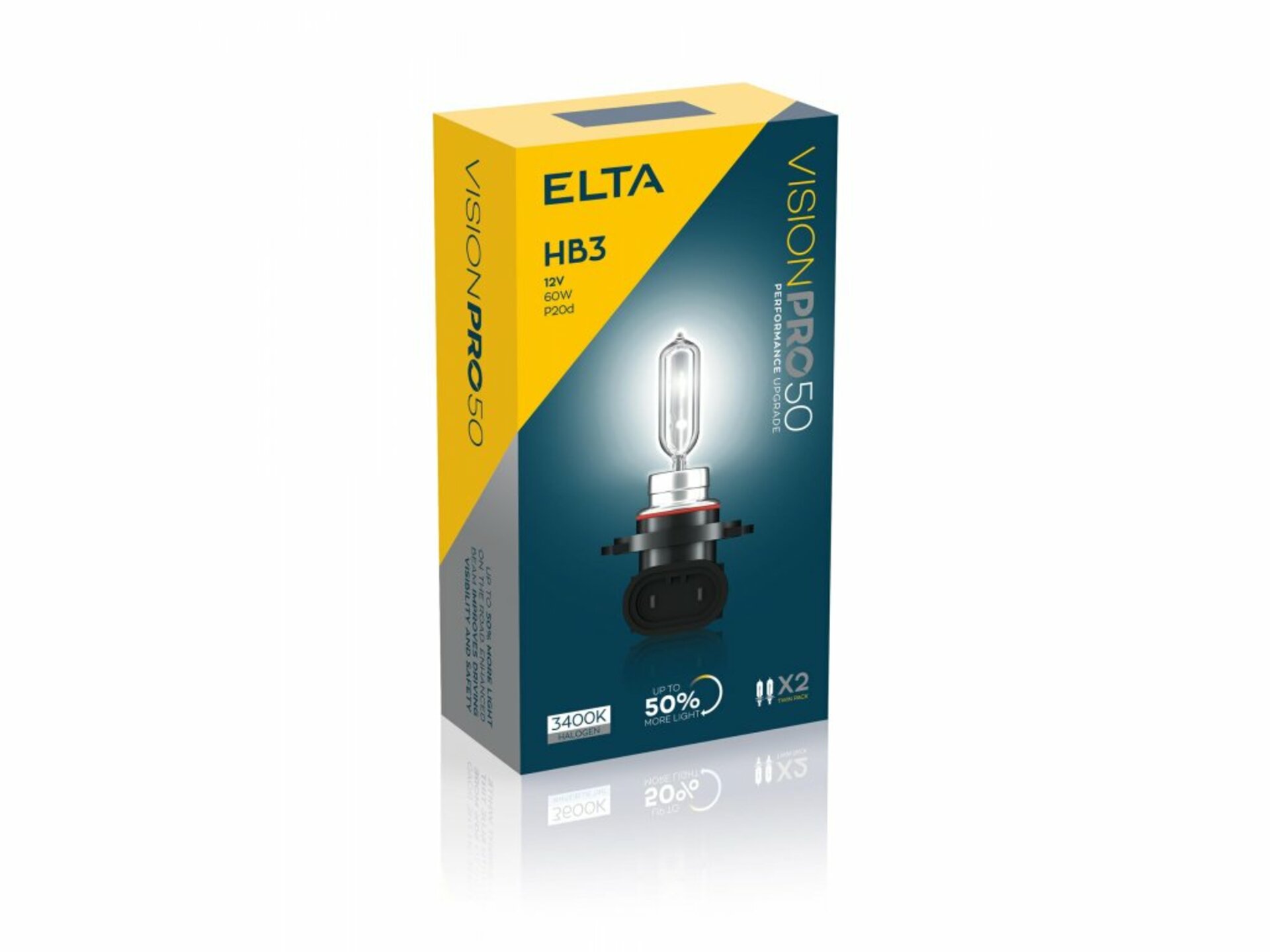 Levně ELTA HB3 VisionPro +50% 60W 12V P20d sada 2ks