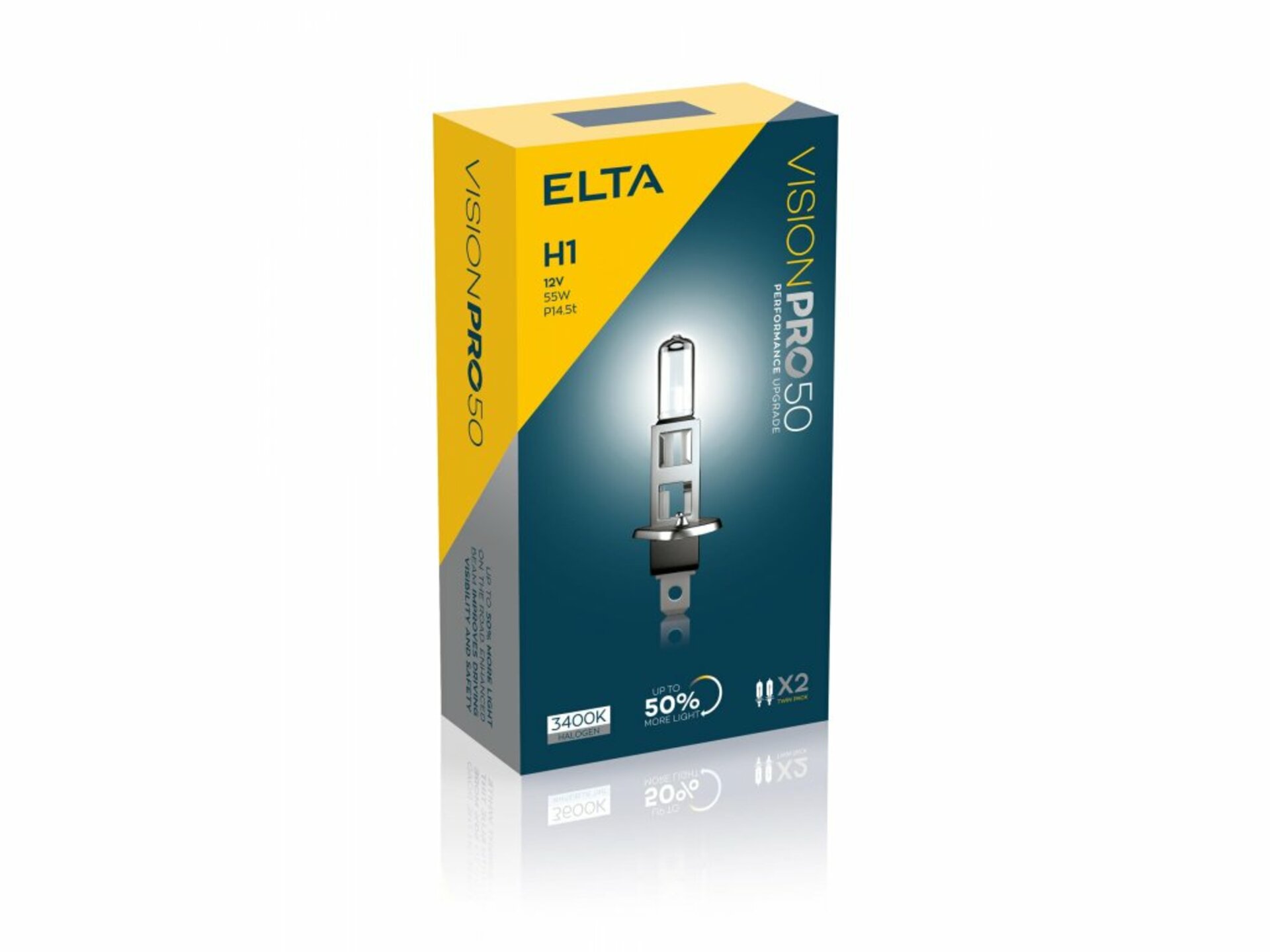 Levně ELTA H1 VisionPro +50% 55W 12V P14,5s sada 2ks