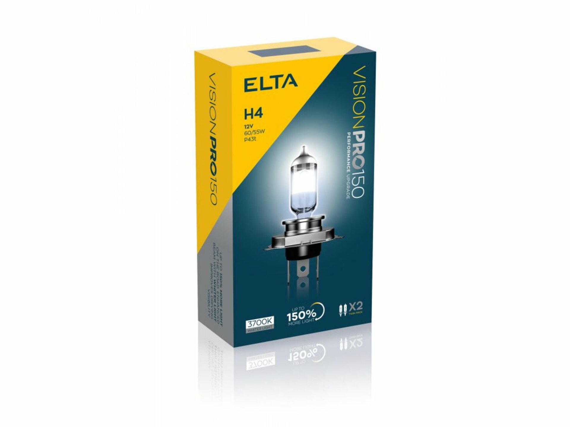 Levně ELTA H4 VisionPro +150% 60/55W 12V P43t sada 2ks