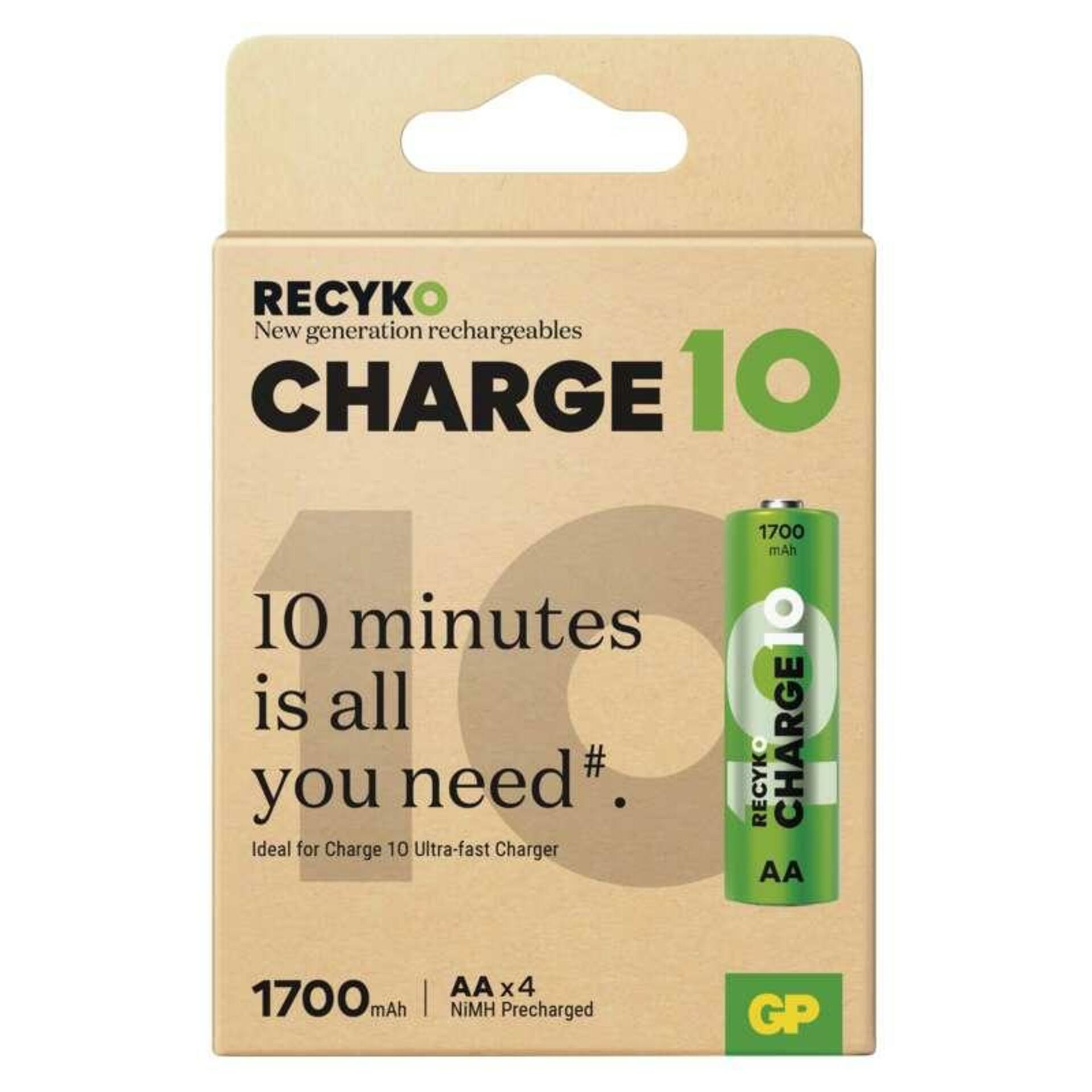 Levně EMOS Nabíjecí baterie GP ReCyko Charge 10 AA (HR6), 4 ks B24294