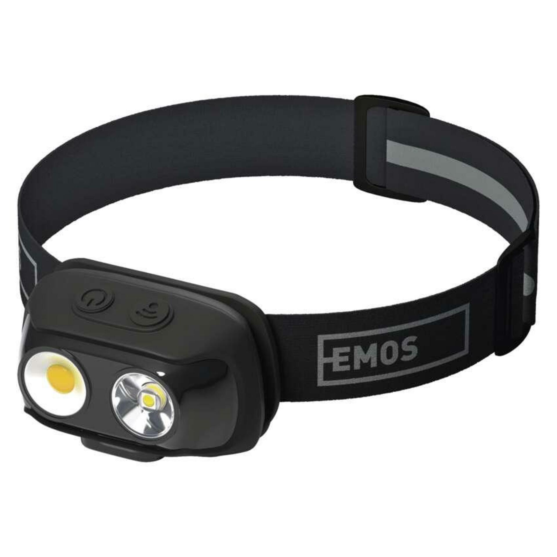 Levně EMOS COB LED nabíjecí čelovka P3542, 500lm, 130m, Li-pol 1200 mAh P3542