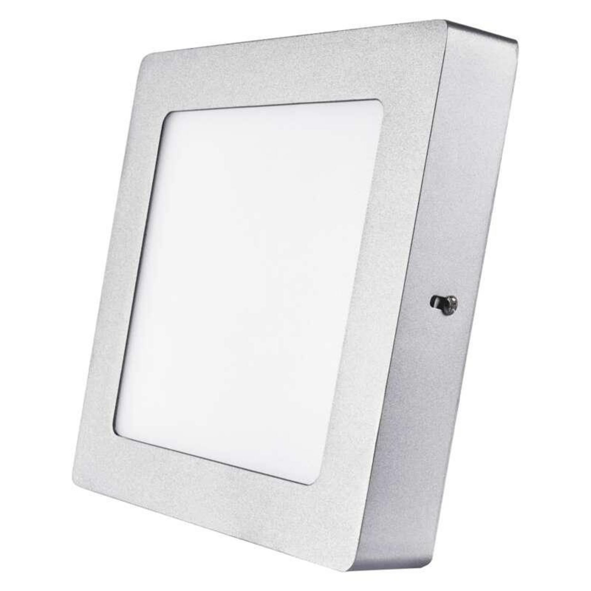 EMOS LED panel 174×174, přisazený stříbrný, 12W neutrální bílá 1539067150