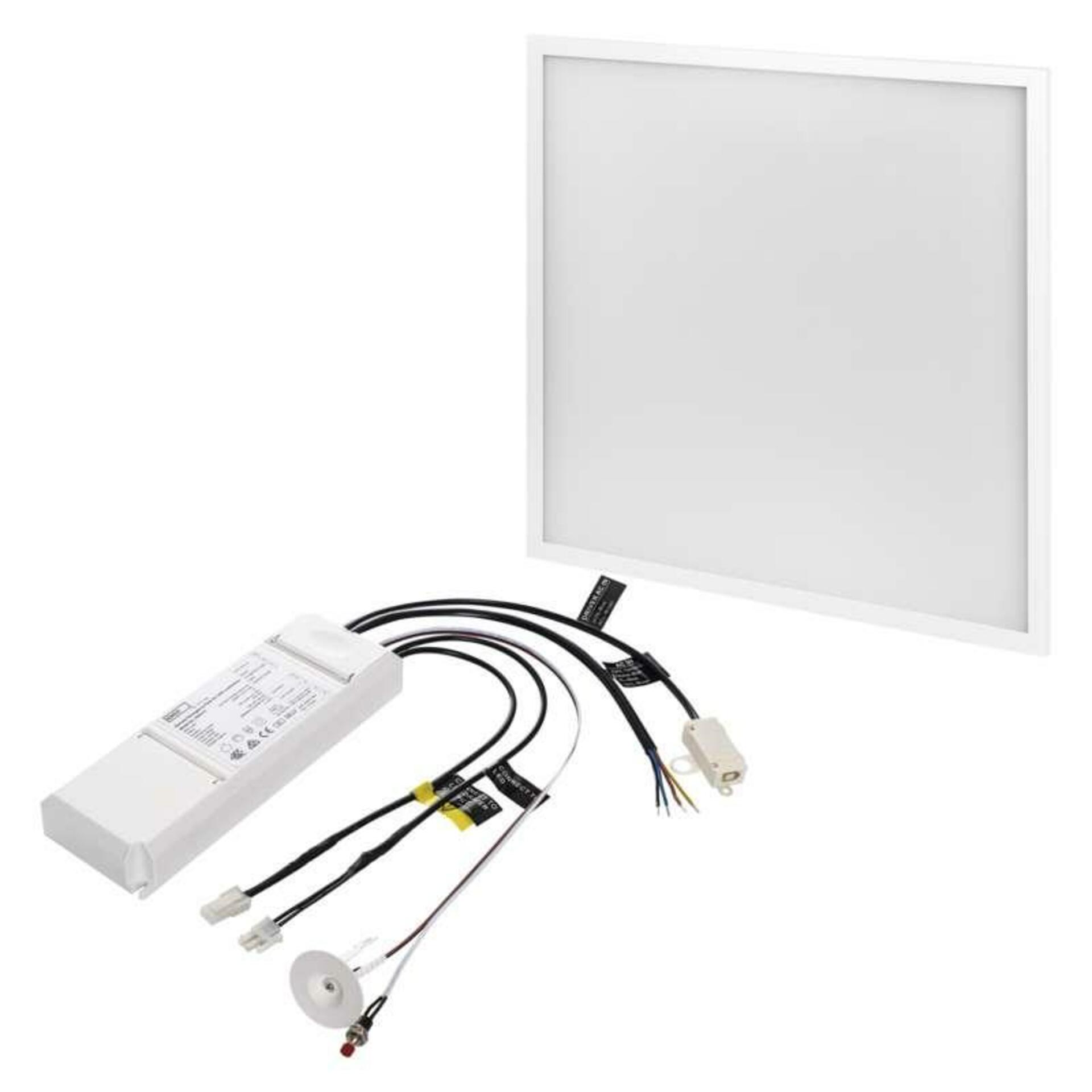 Levně EMOS LED panel 60x60, čtvercový vestavný bílý, 40W neutrální bílá, Emergency ZR1412E