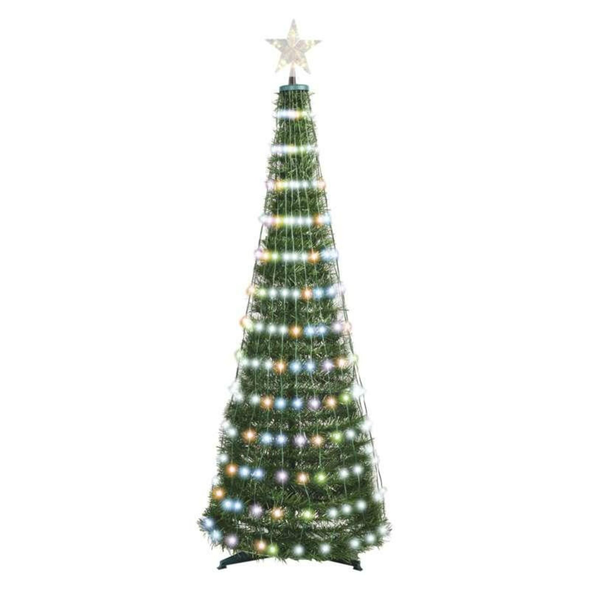 EMOS LED vánoční stromek se světelným řetězem a hvězdou, 1,5 m, vnitřní, ovladač, časovač, RGB D5AA02