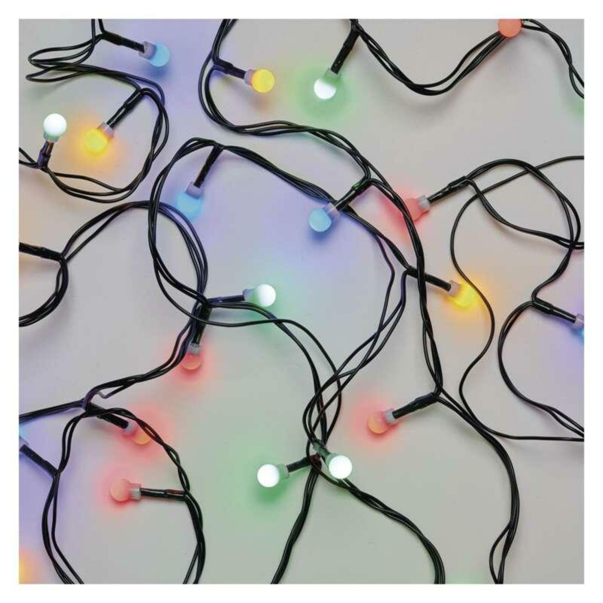 EMOS LED vánoční cherry řetěz – kuličky, 8 m, venkovní i vnitřní, multicolor, časovač D5AM02