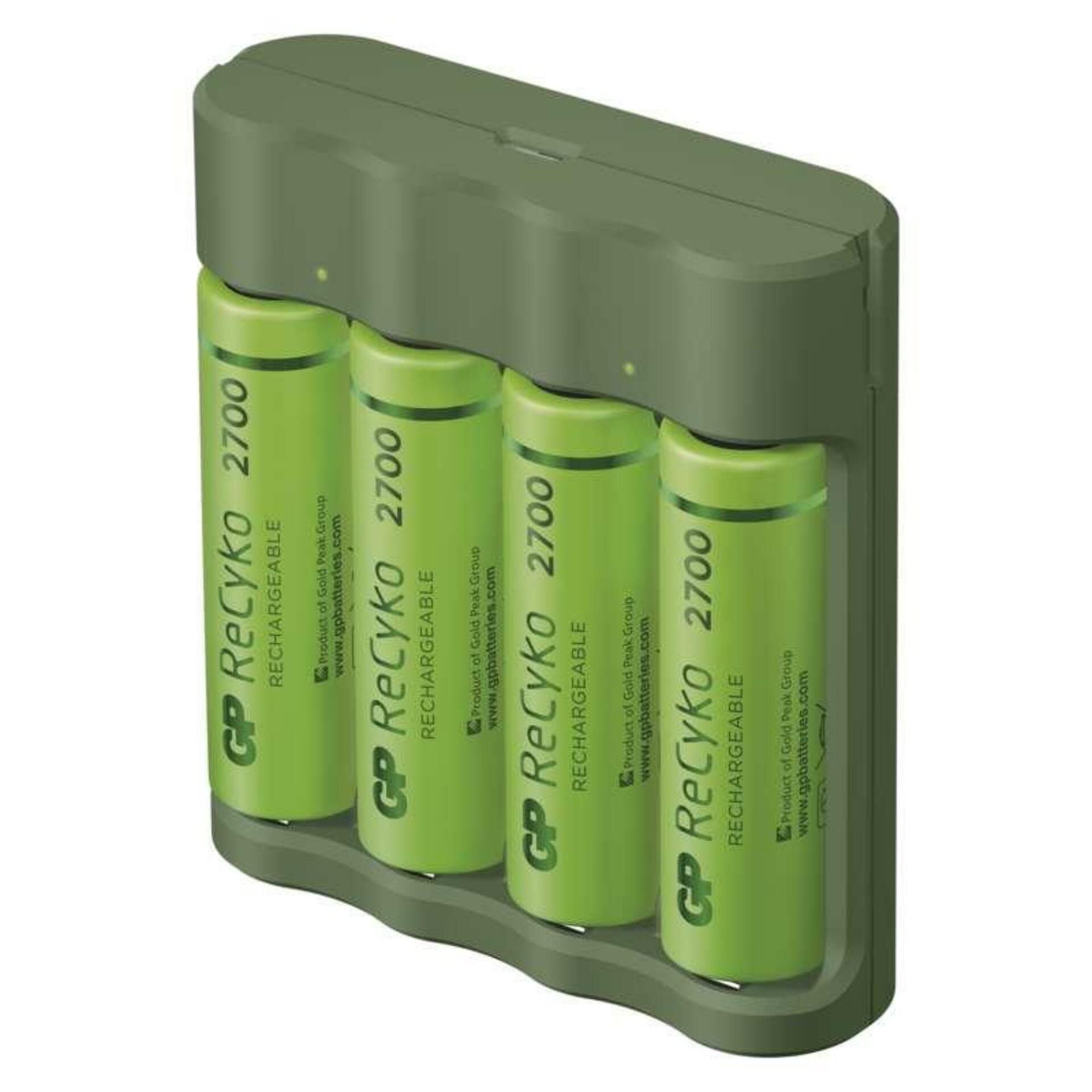 Levně EMOS Nabíječka baterií GP Everyday B421 + 4× AA ReCyko 2700 + USB B52427U