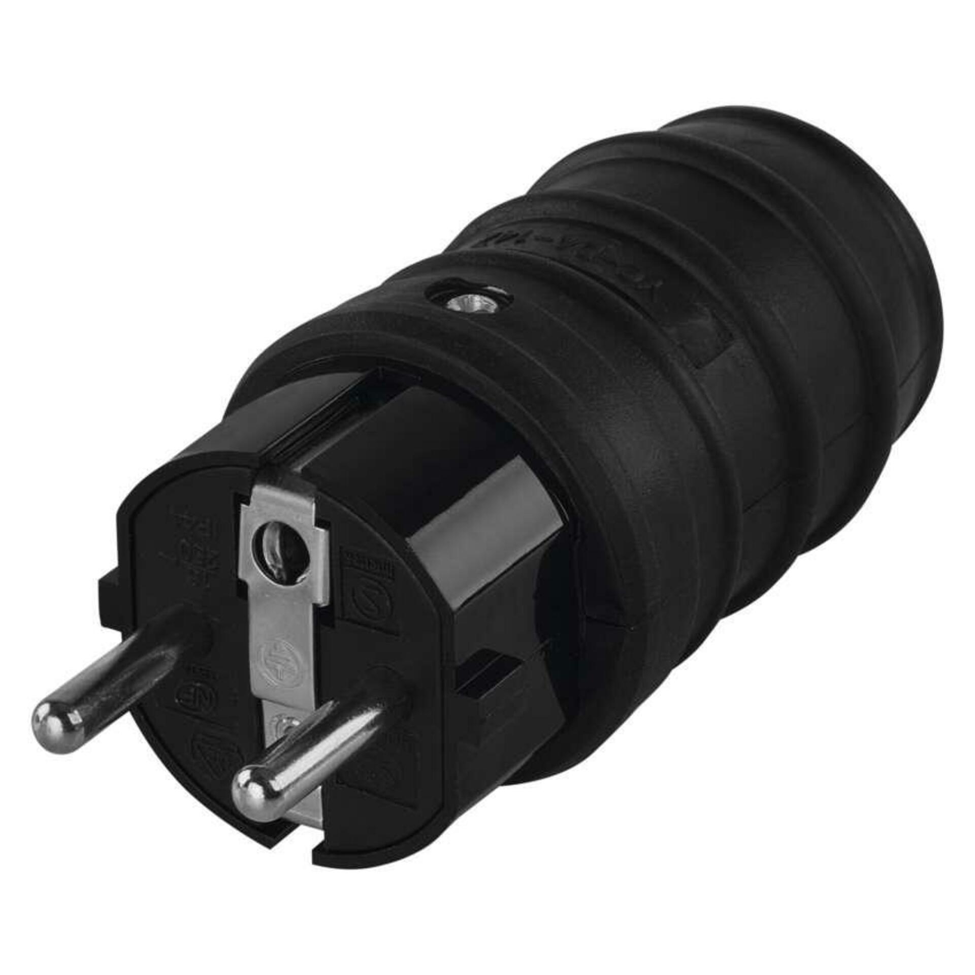 Levně EMOS Vidlice gumová přímá pro prodlužovací kabel, černá P0050