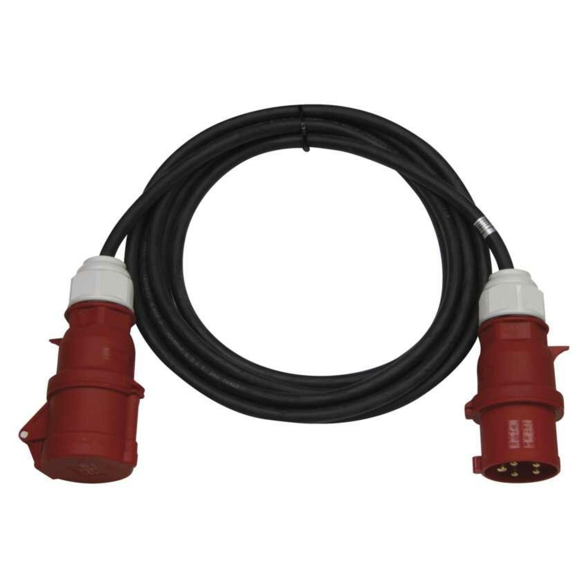 Levně EMOS 3 fázový venkovní prodlužovací kabel 10 m / 1 zásuvka / černý / guma / 400 V / 4 mm2 PM1102