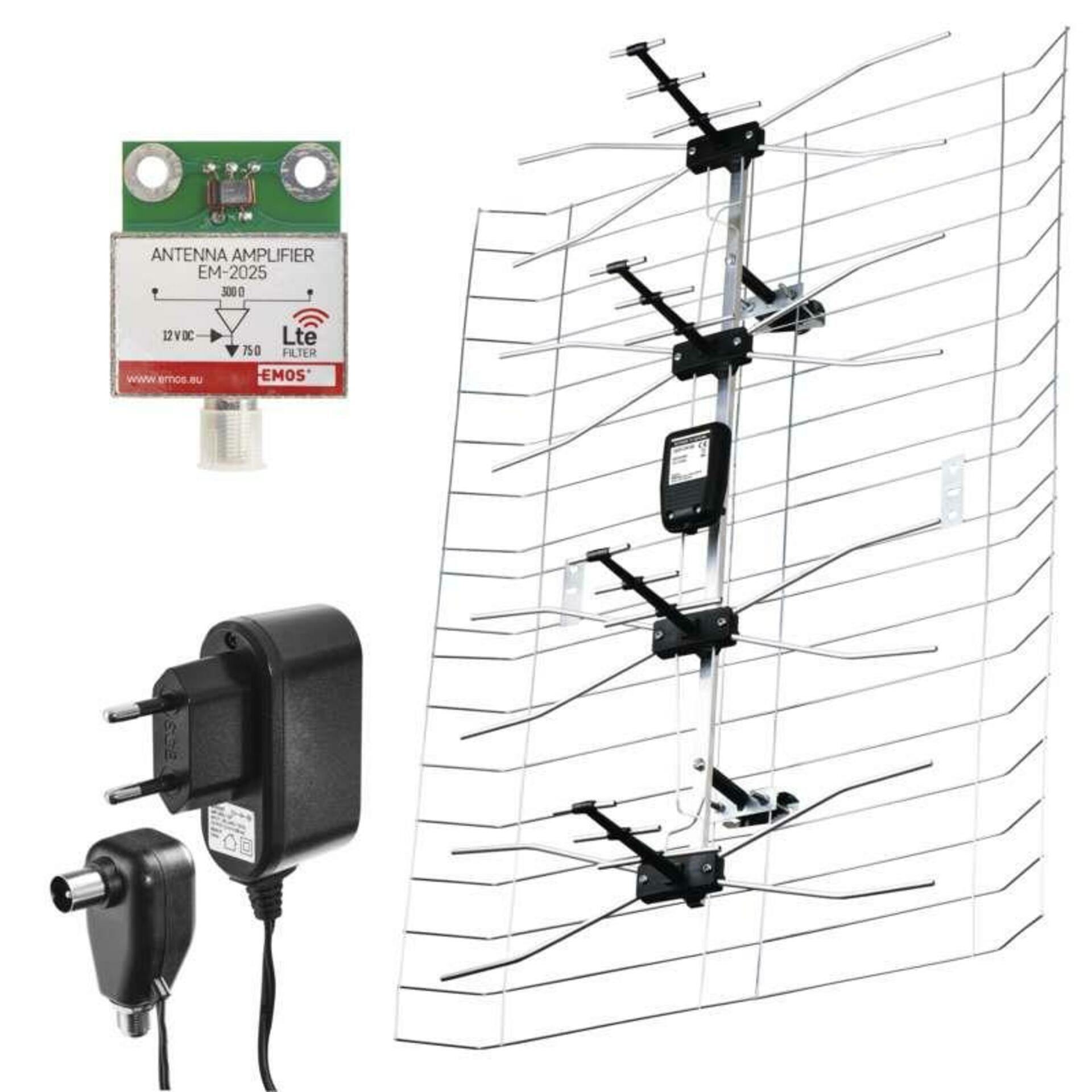 Levně EMOS Venkovní anténa EM-025, 0–100 km DVB-T2 2703105000